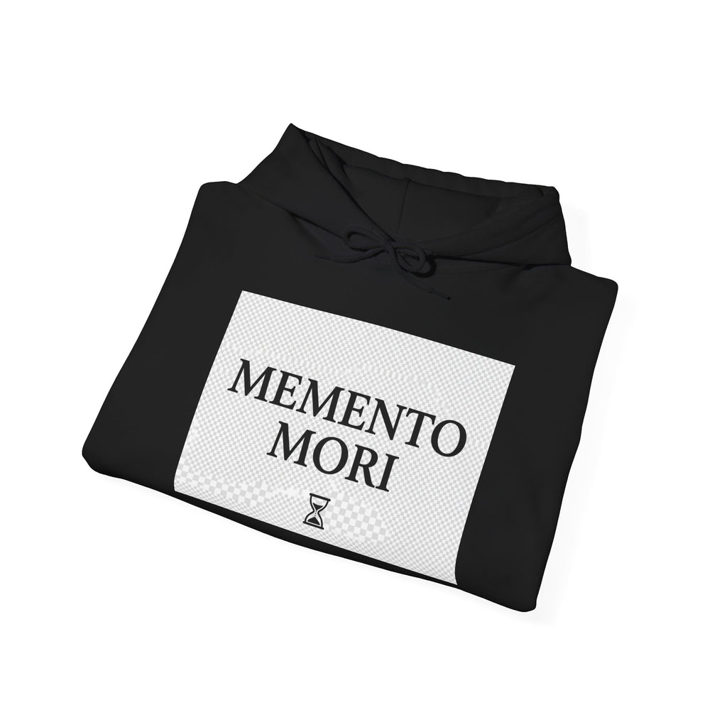 Memento Mori Hoodie — Minimal Hourglass Death-Reminder Pullover