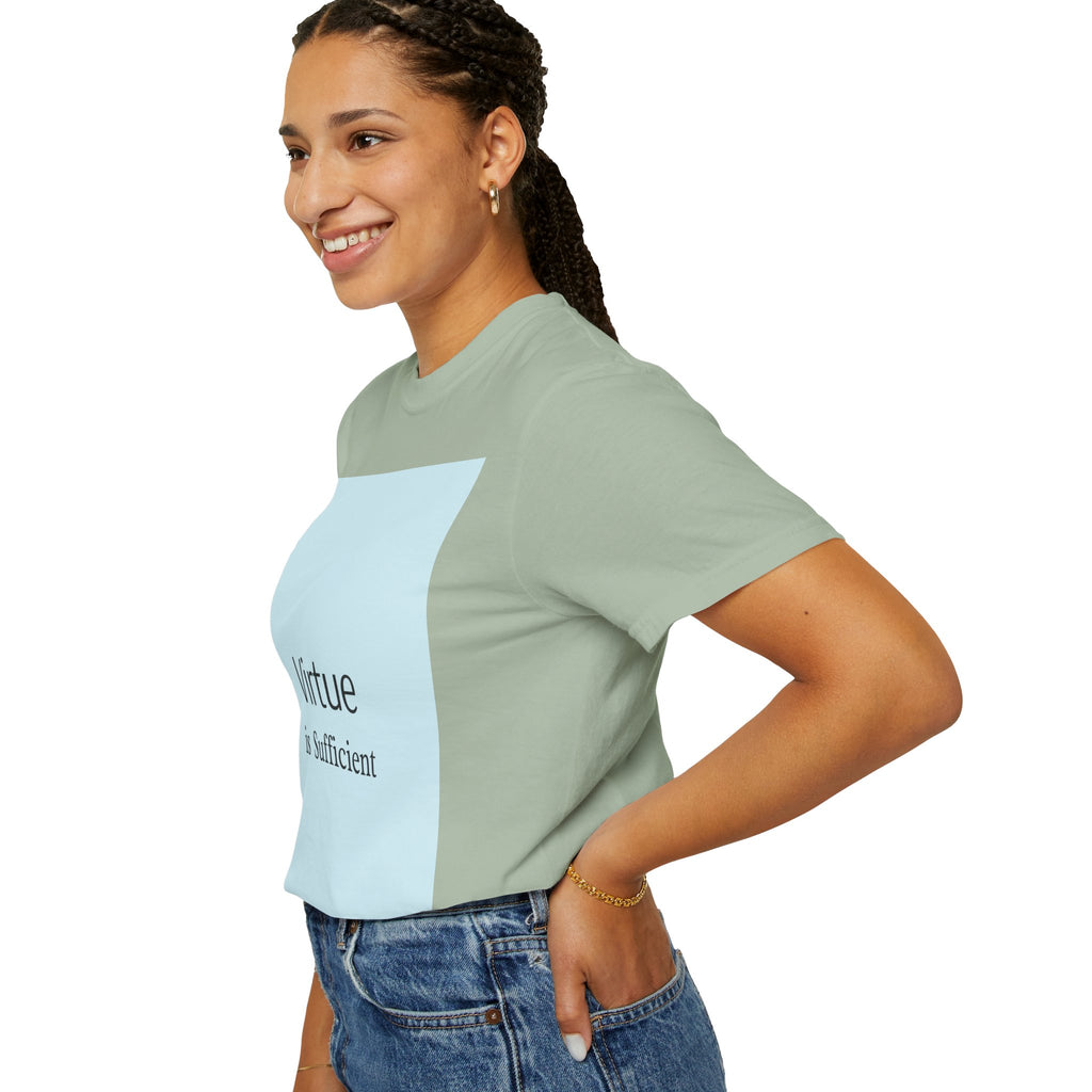 T-Shirt — "Virtue is Sufficient" Minimalist Inspirational Tee