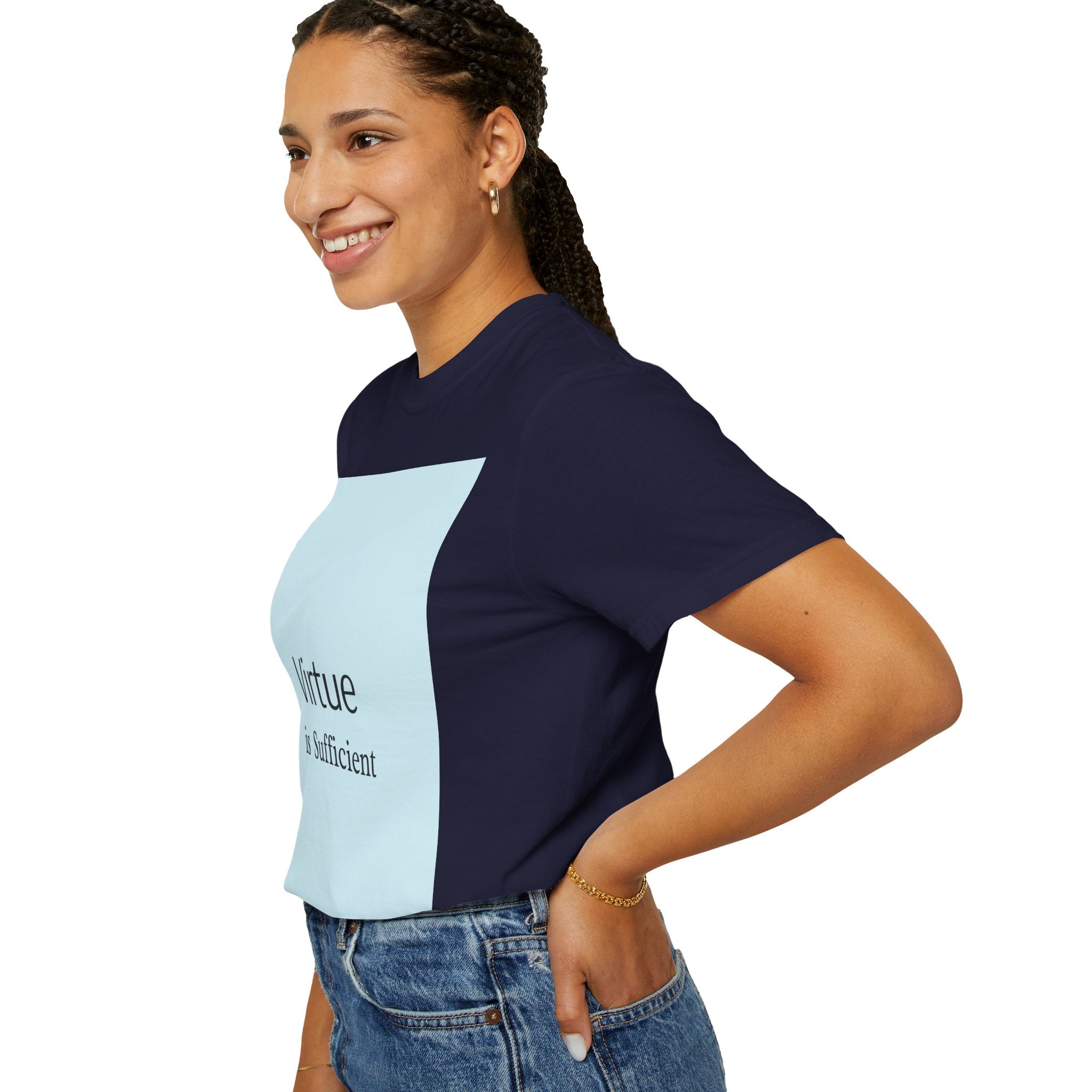 T-Shirt — "Virtue is Sufficient" Minimalist Inspirational Tee