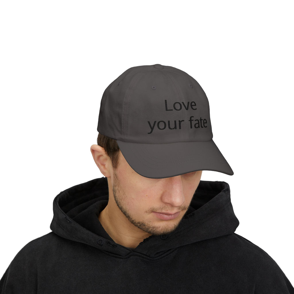 Love Your Fate Dad Cap – Minimal Embroidered White Baseball Hat