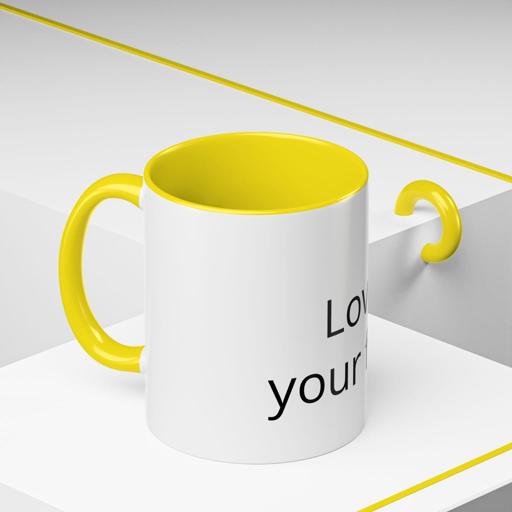 Accent Coffee Mug — "Love Your Fate" Inspirational Ceramic Mug (11/15 oz)