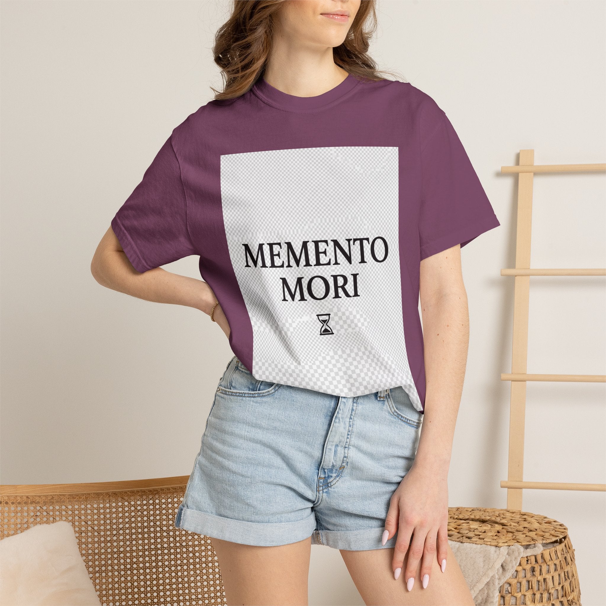Memento Mori T-Shirt — Minimalist Hourglass Graphic Tee