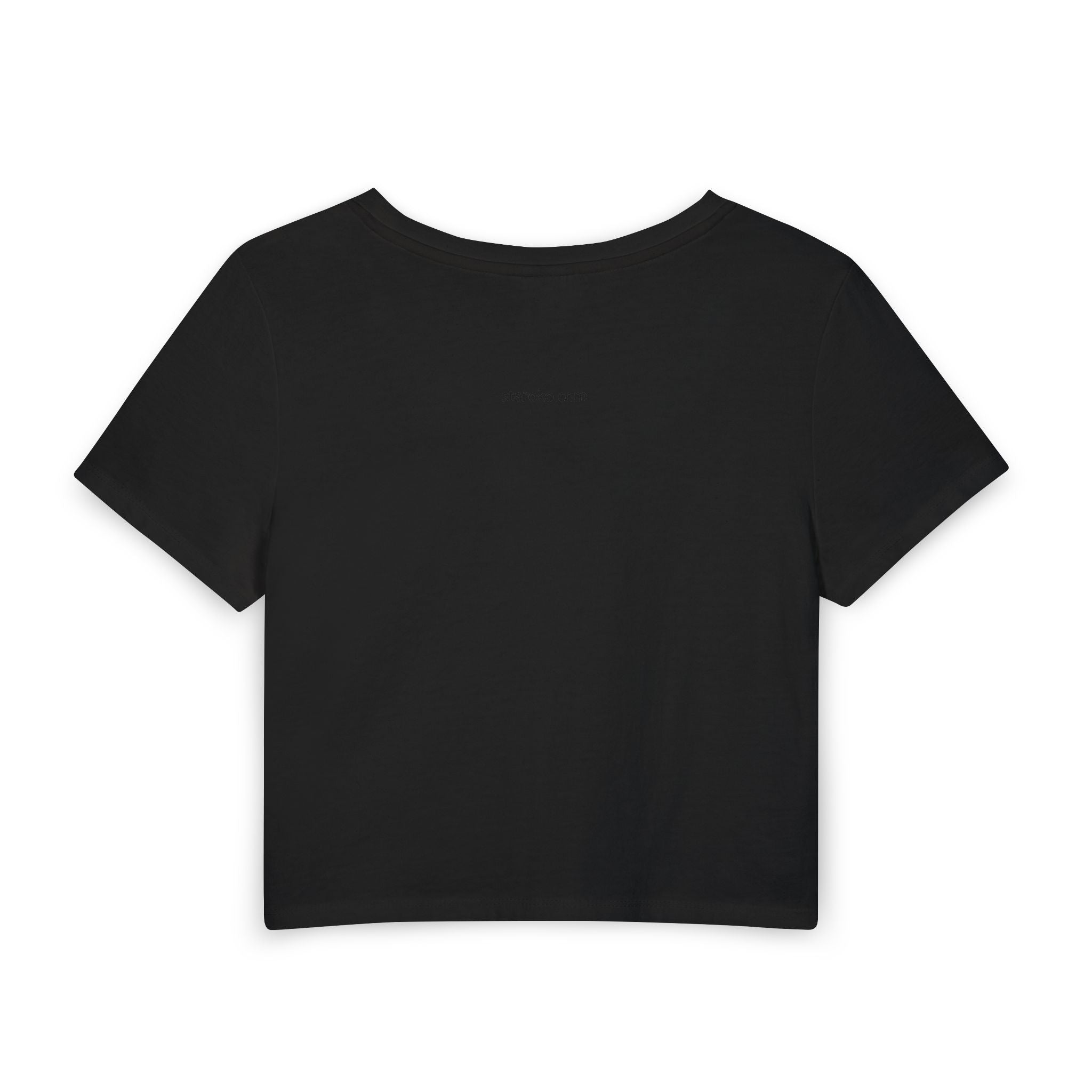 Minimalist 'Stay Calm' Women's Baby Tee — Cropped White Graphic Tee