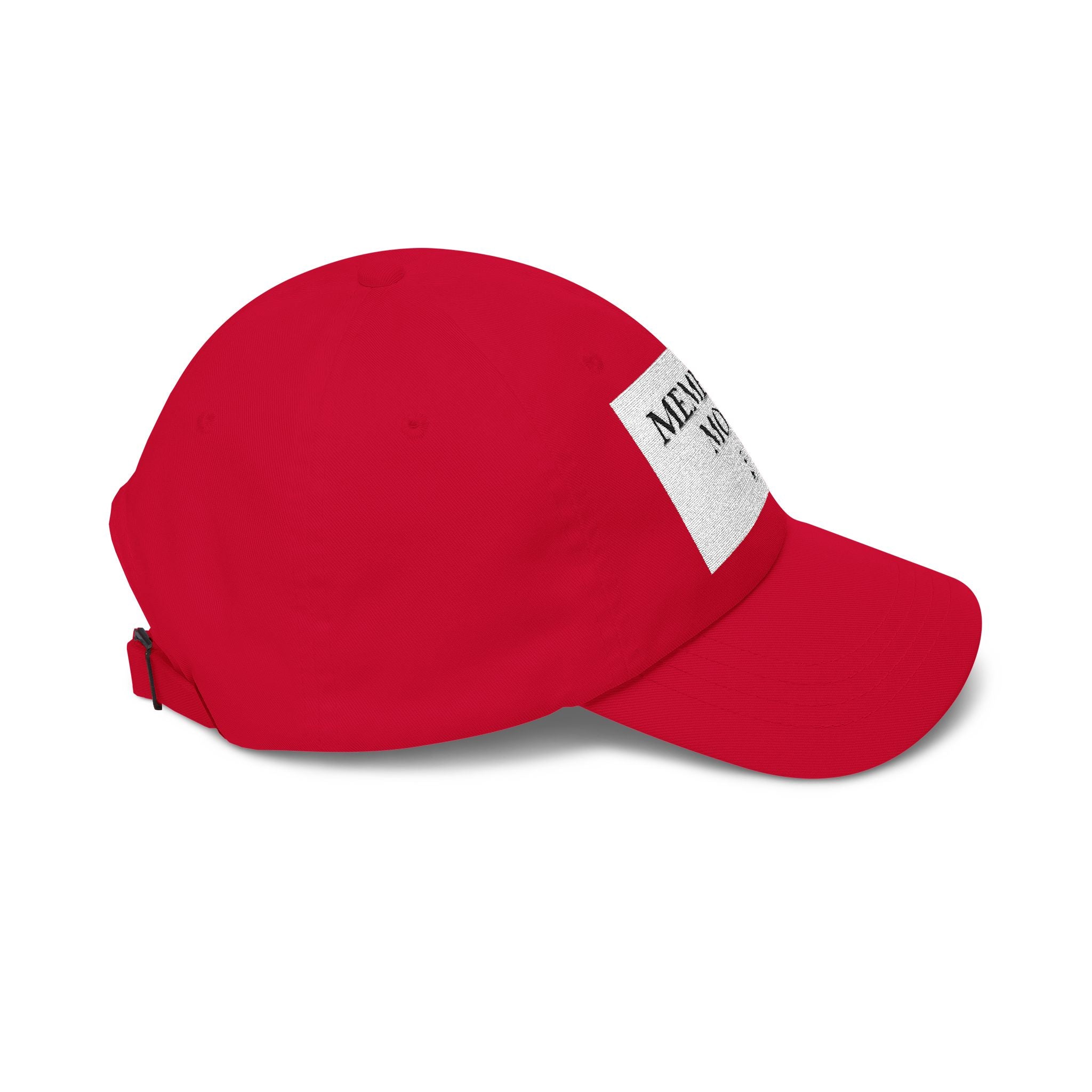 Memento Mori Dad Cap — Minimalist White Embroidered Baseball Hat
