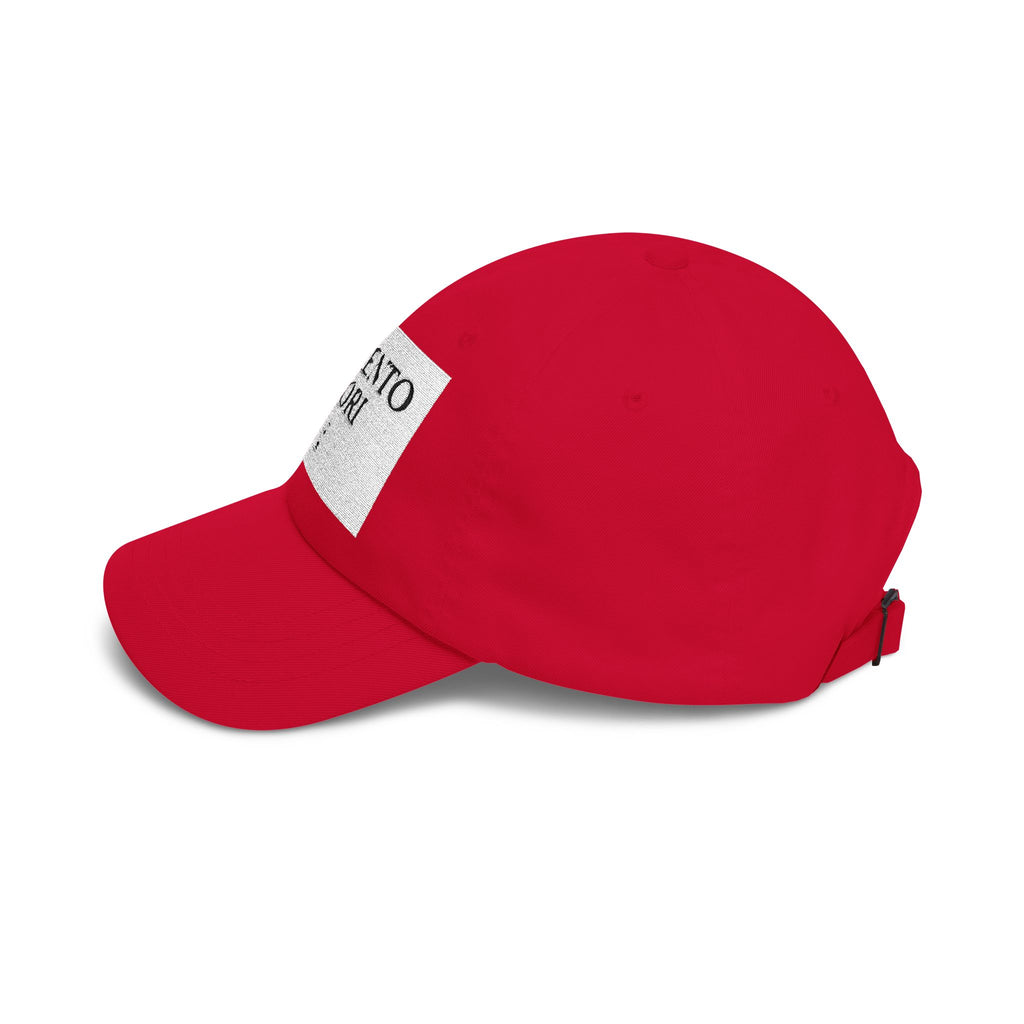 Memento Mori Dad Cap — Minimalist White Embroidered Baseball Hat