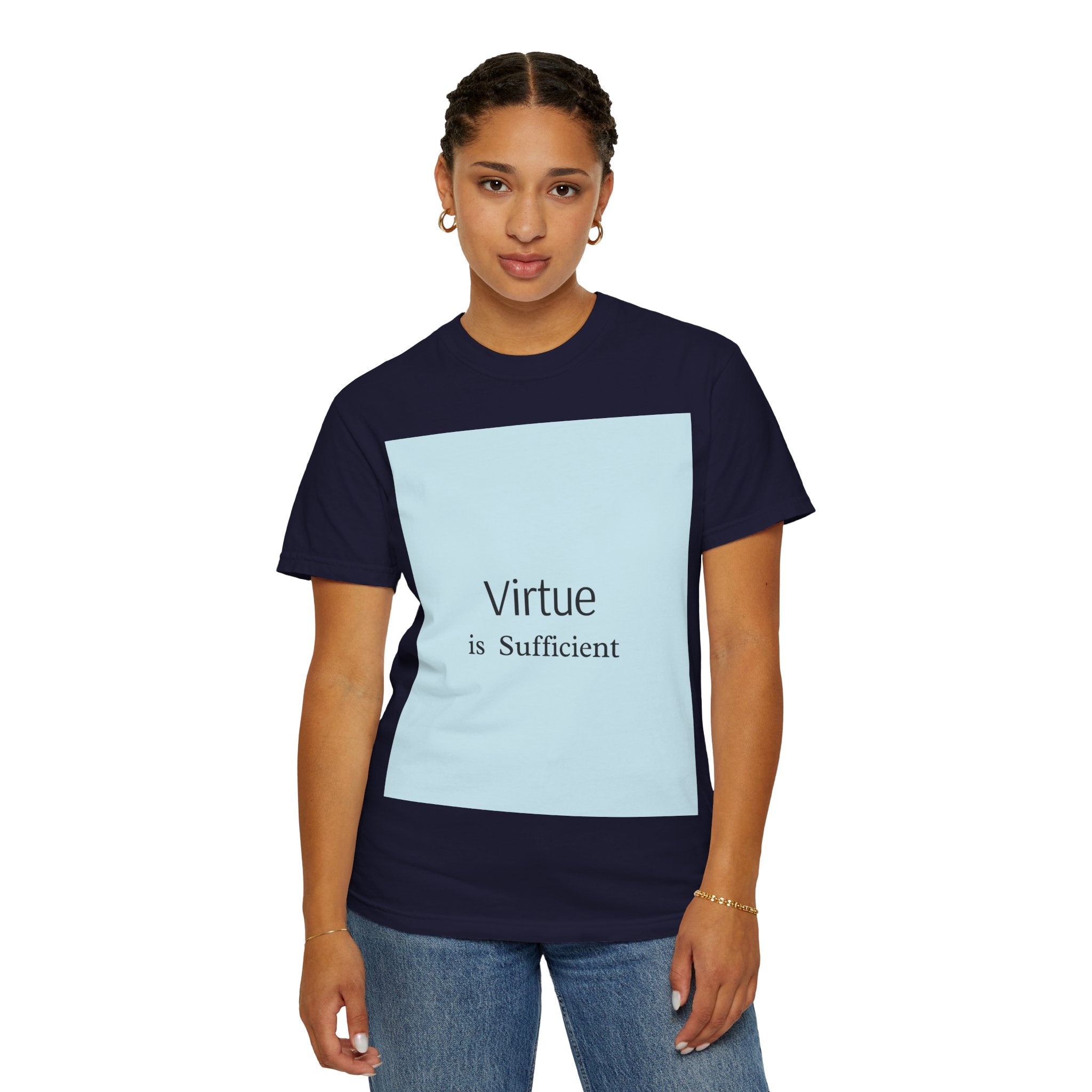 T-Shirt — "Virtue is Sufficient" Minimalist Inspirational Tee