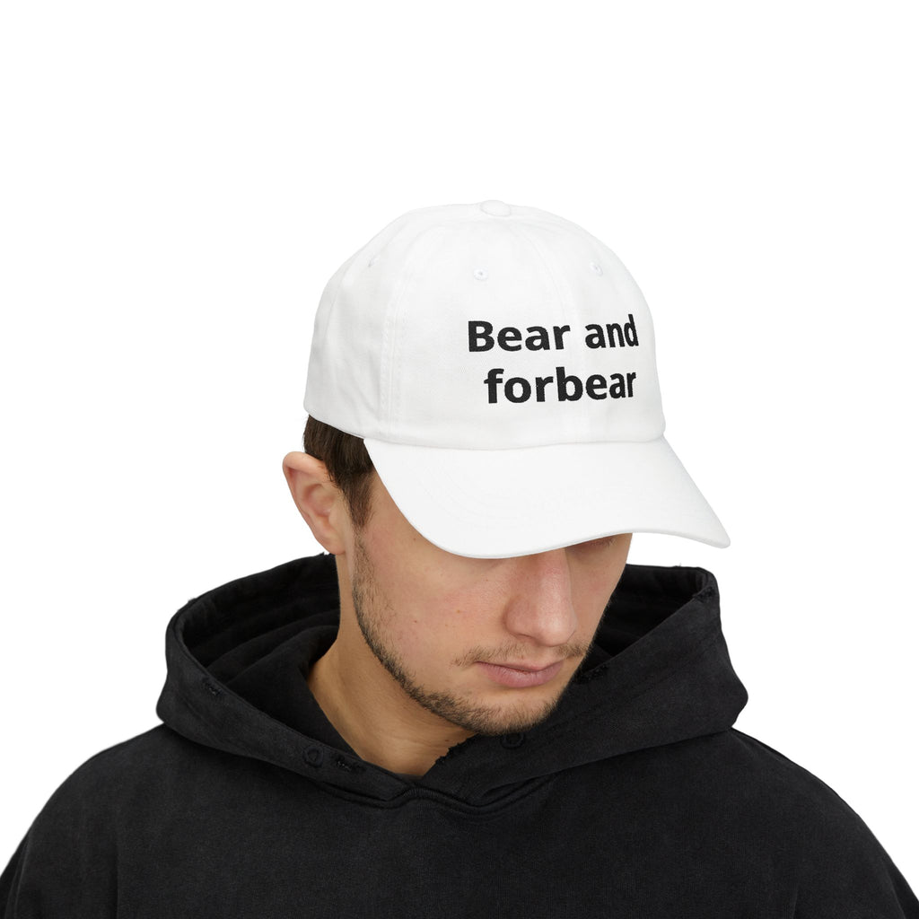 Dad Cap — "Bear and Forbear" Embroidered Cotton Hat