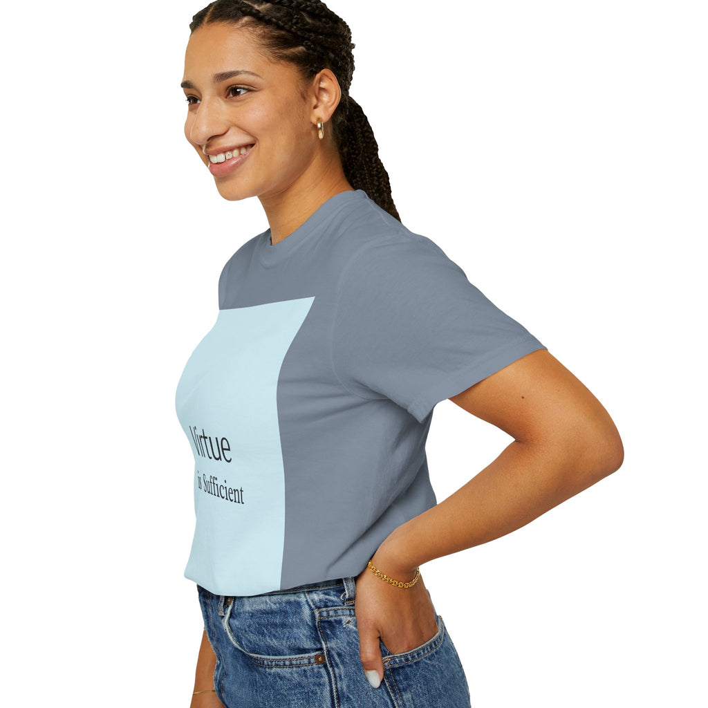 T-Shirt — "Virtue is Sufficient" Minimalist Inspirational Tee