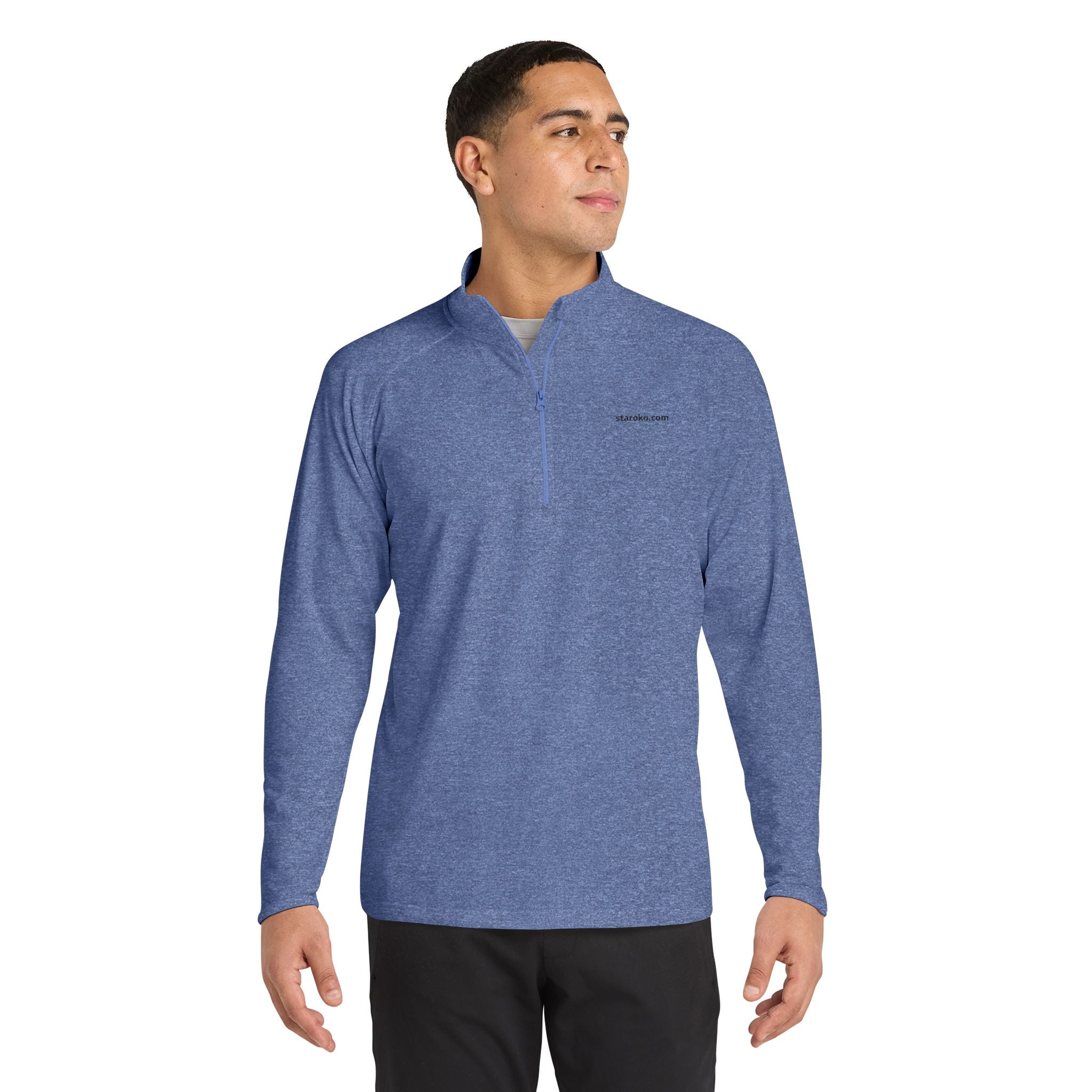 Embroidered Men's Quarter-Zip Pullover — Lightweight Sport-Wick Performance