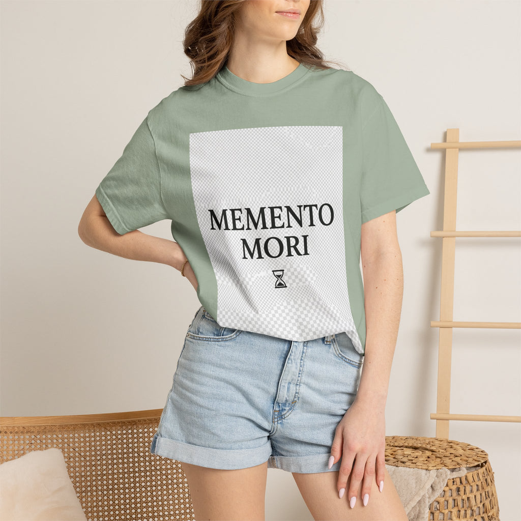Memento Mori T-Shirt — Minimalist Hourglass Graphic Tee