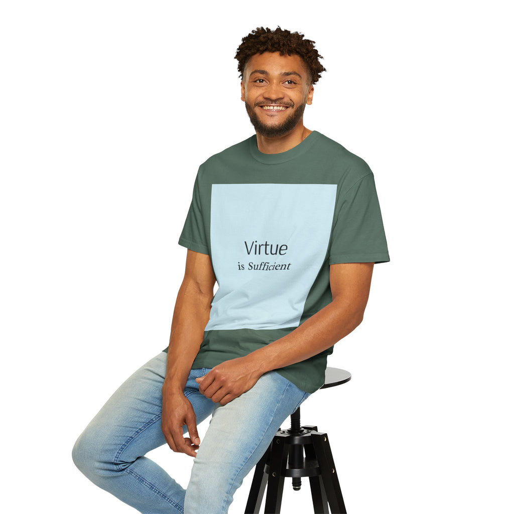 T-Shirt — "Virtue is Sufficient" Minimalist Inspirational Tee