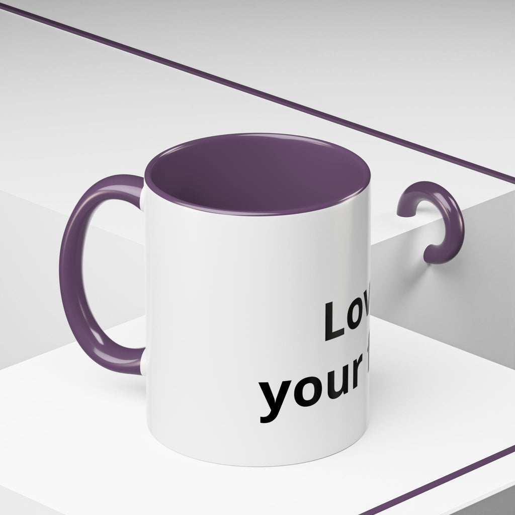Accent Coffee Mug — "Love Your Fate" Inspirational Ceramic Mug (11/15 oz)