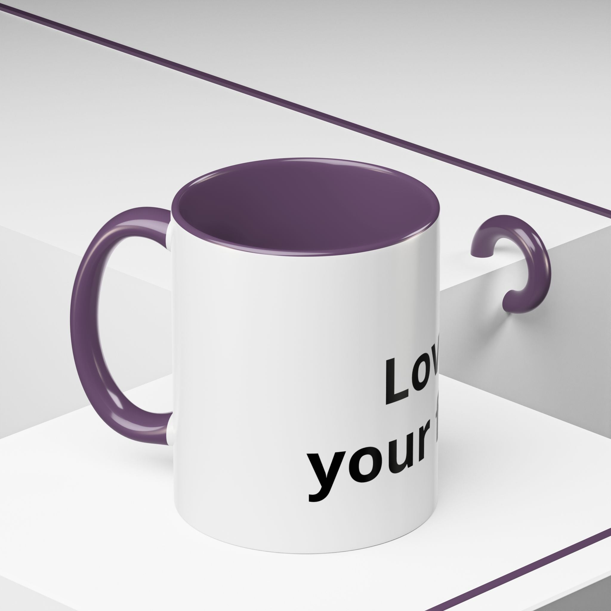 Accent Coffee Mug — "Love Your Fate" Inspirational Ceramic Mug (11/15 oz)