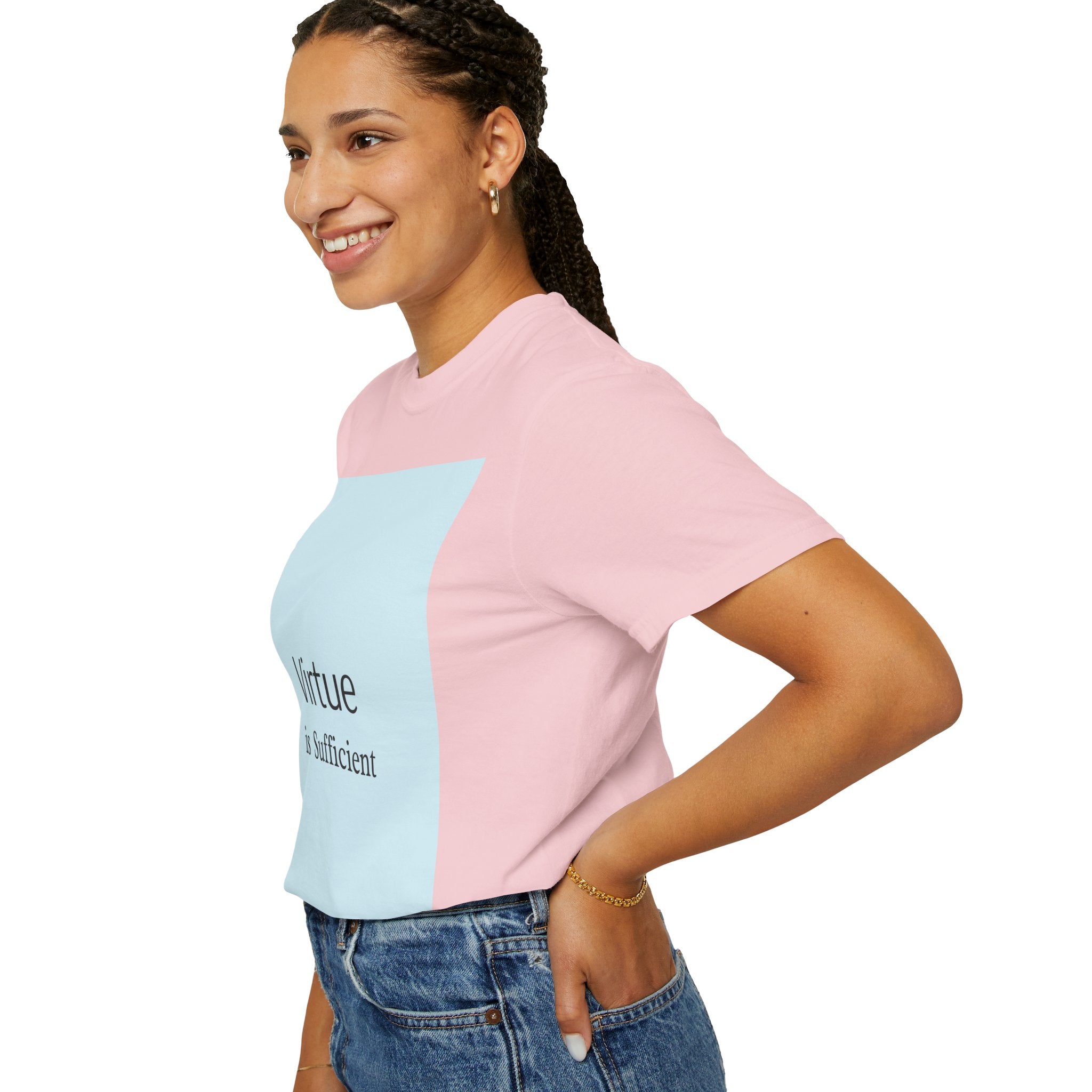 T-Shirt — "Virtue is Sufficient" Minimalist Inspirational Tee