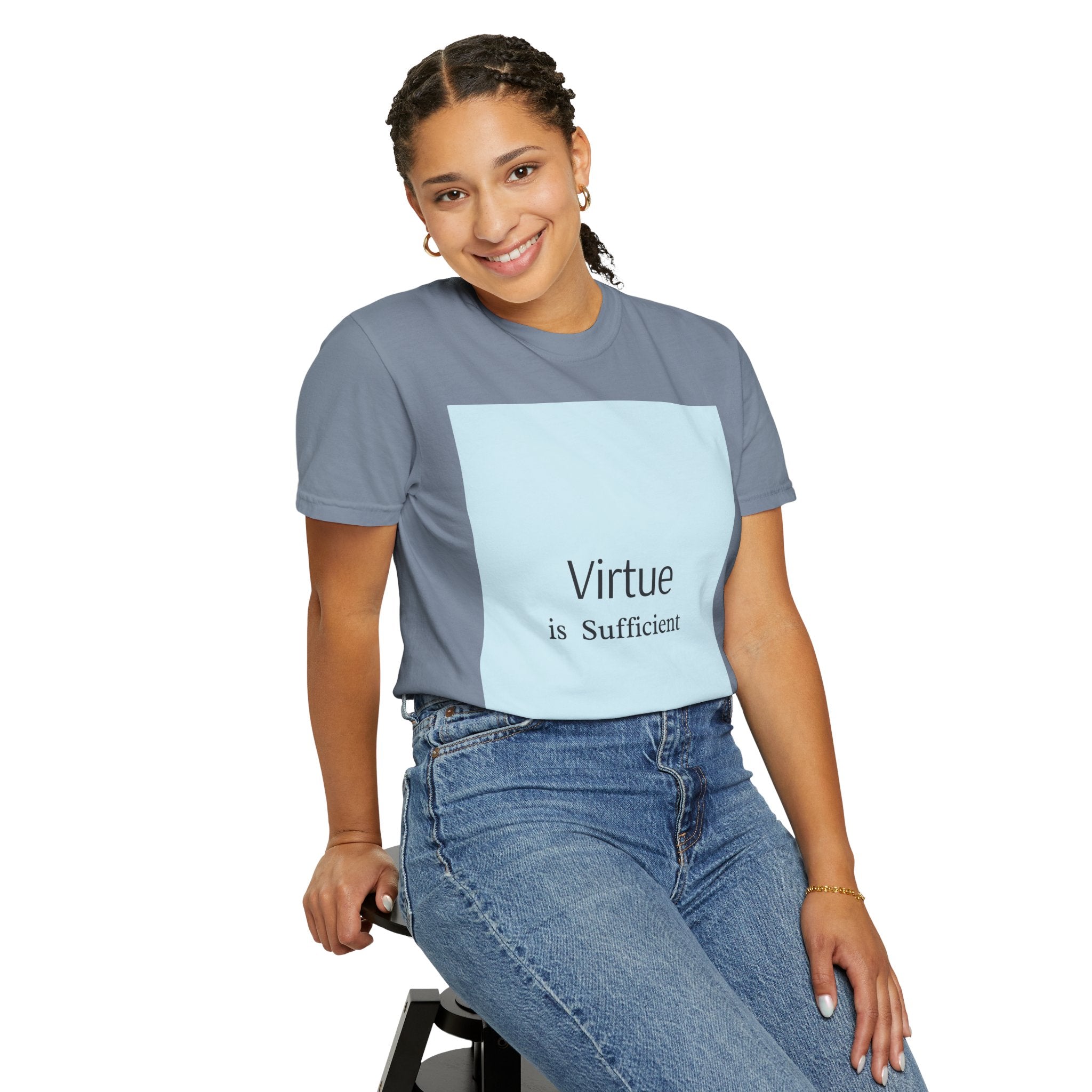 T-Shirt — "Virtue is Sufficient" Minimalist Inspirational Tee