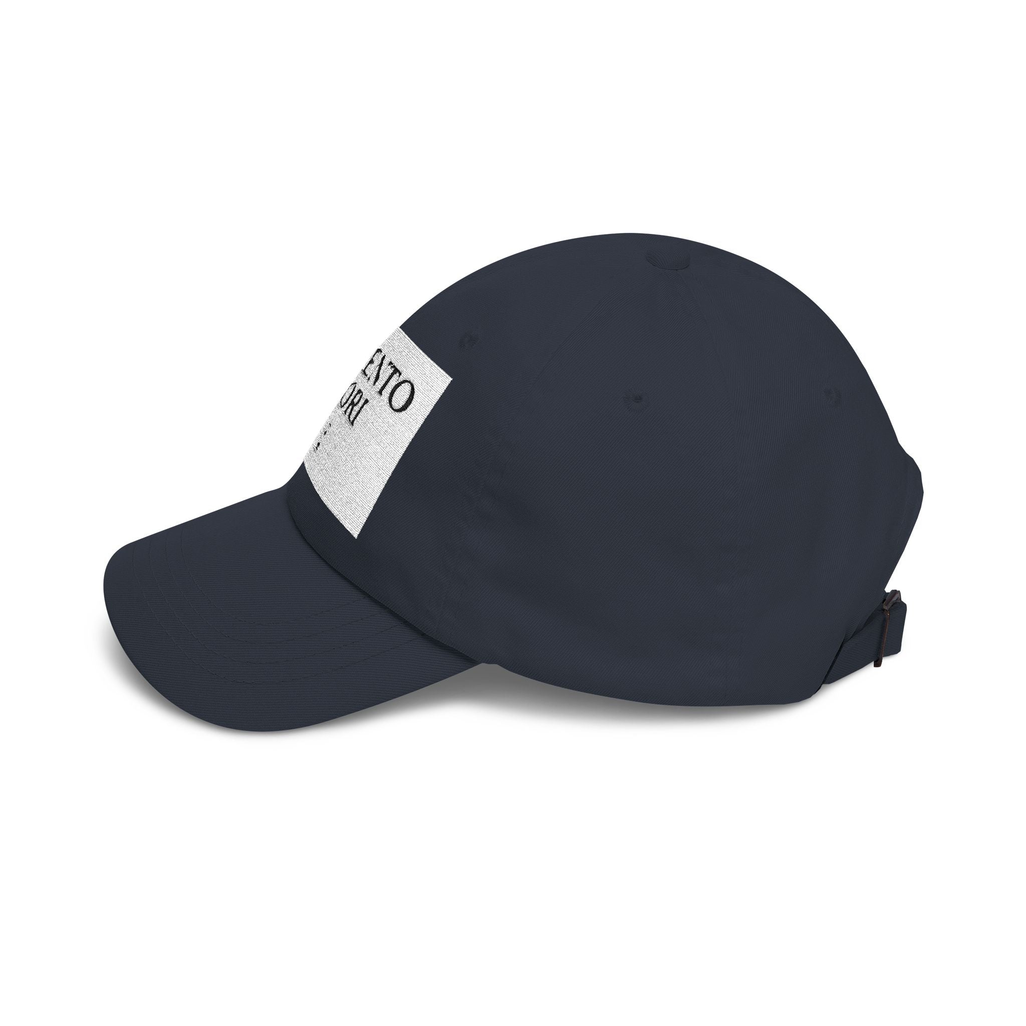 Memento Mori Dad Cap — Minimalist White Embroidered Baseball Hat