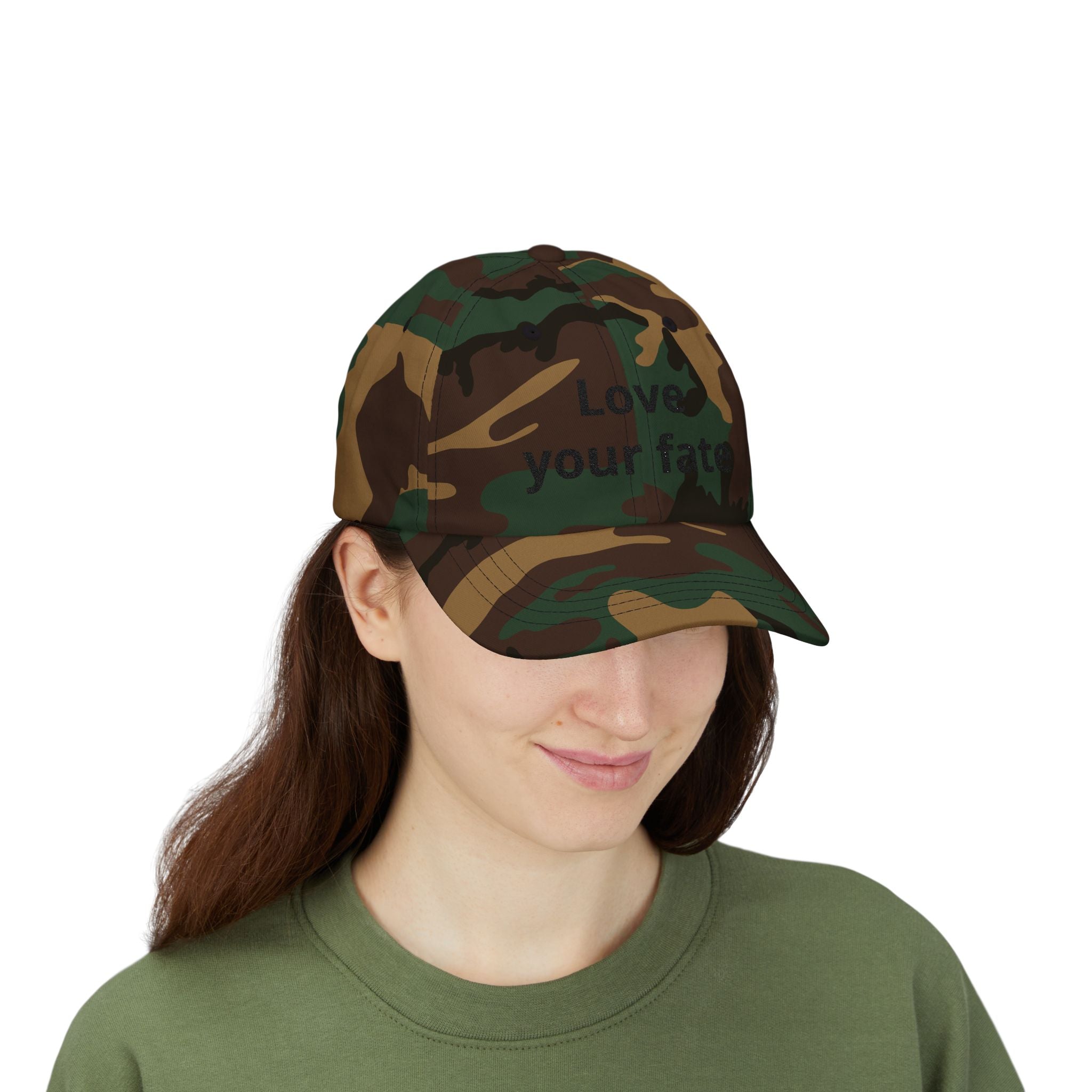 Love Your Fate Dad Cap – Minimal Embroidered White Baseball Hat