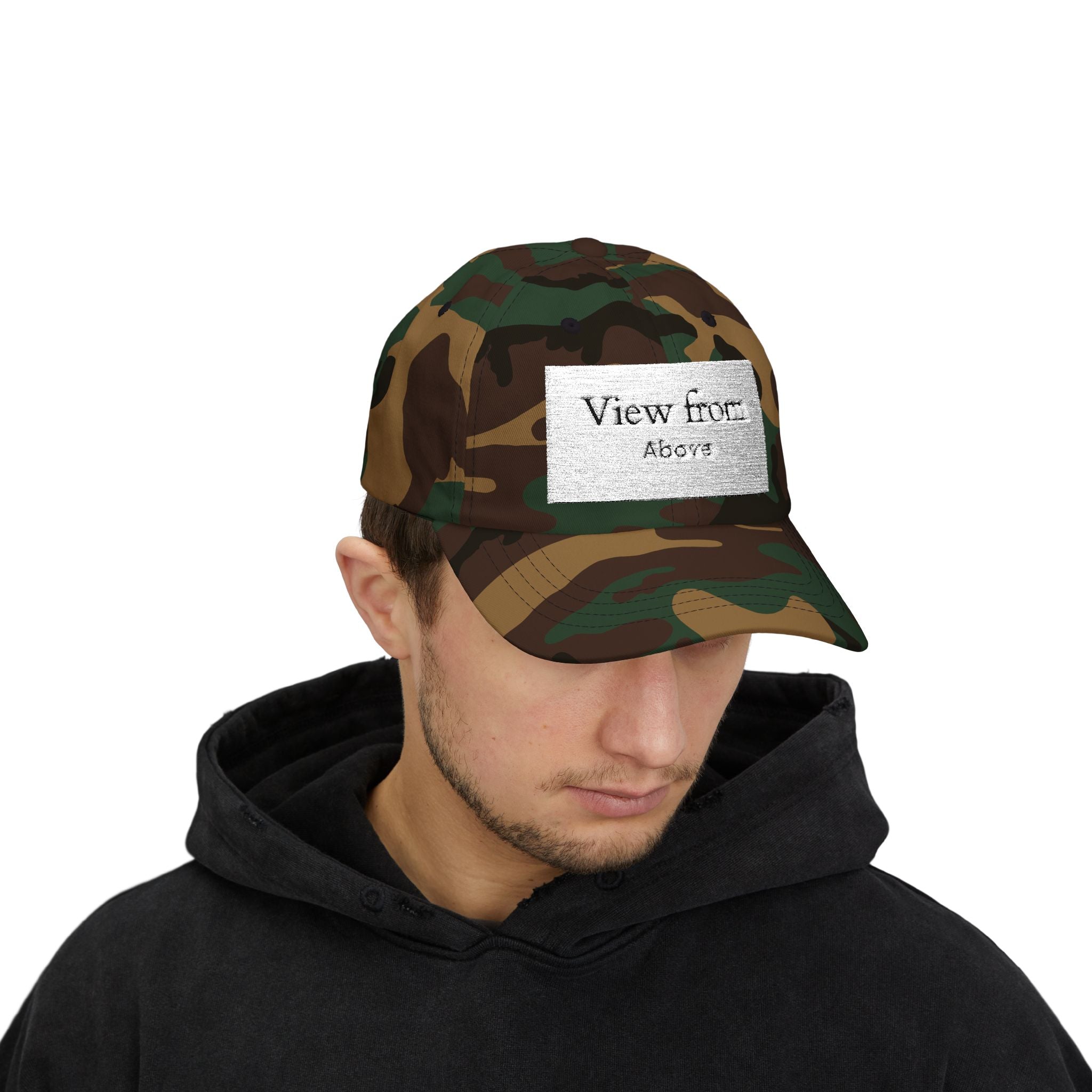 Dad Cap — "View From Above" Minimal Patch Baseball Hat