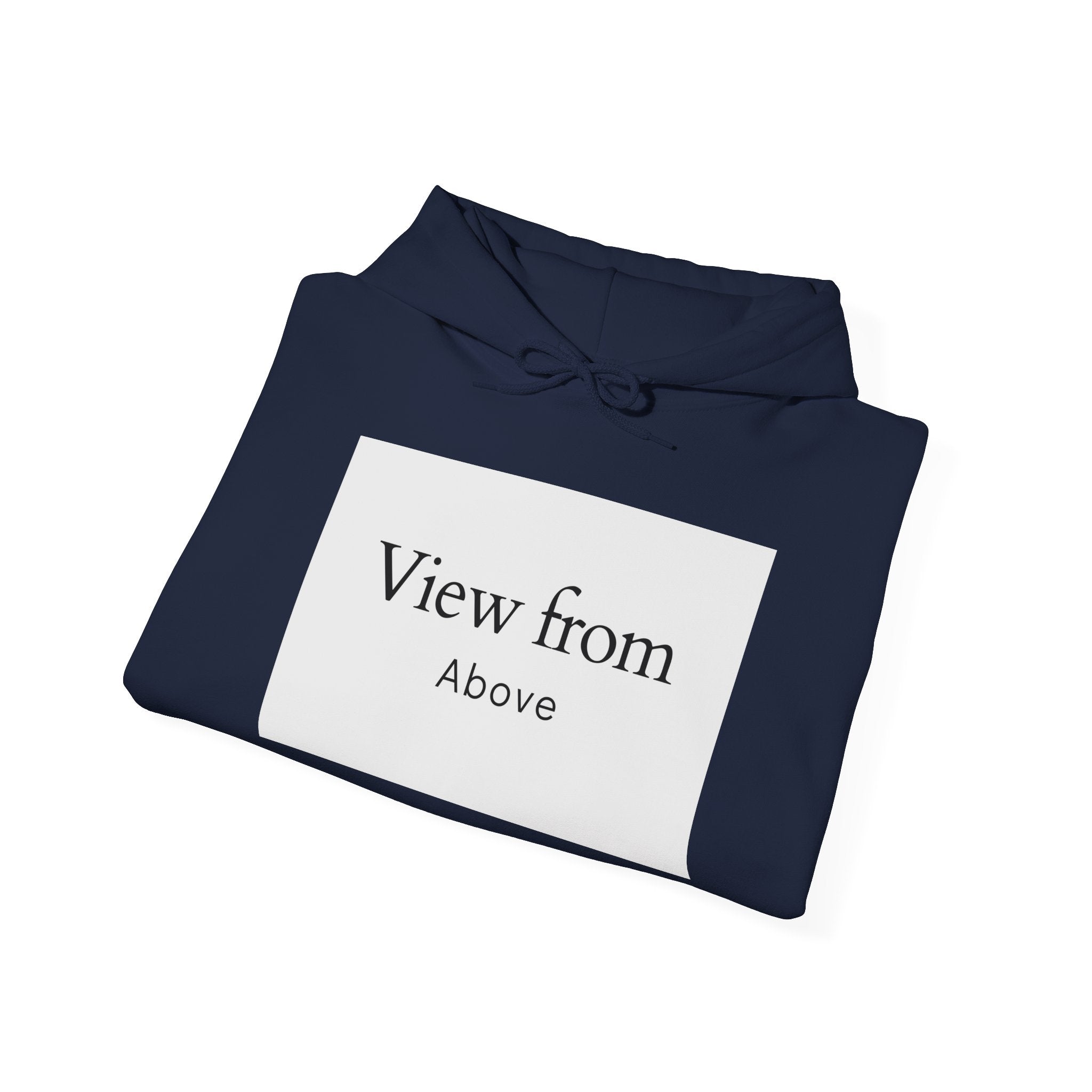 View From Above Hoodie - Minimal Text Graphic Pullover
