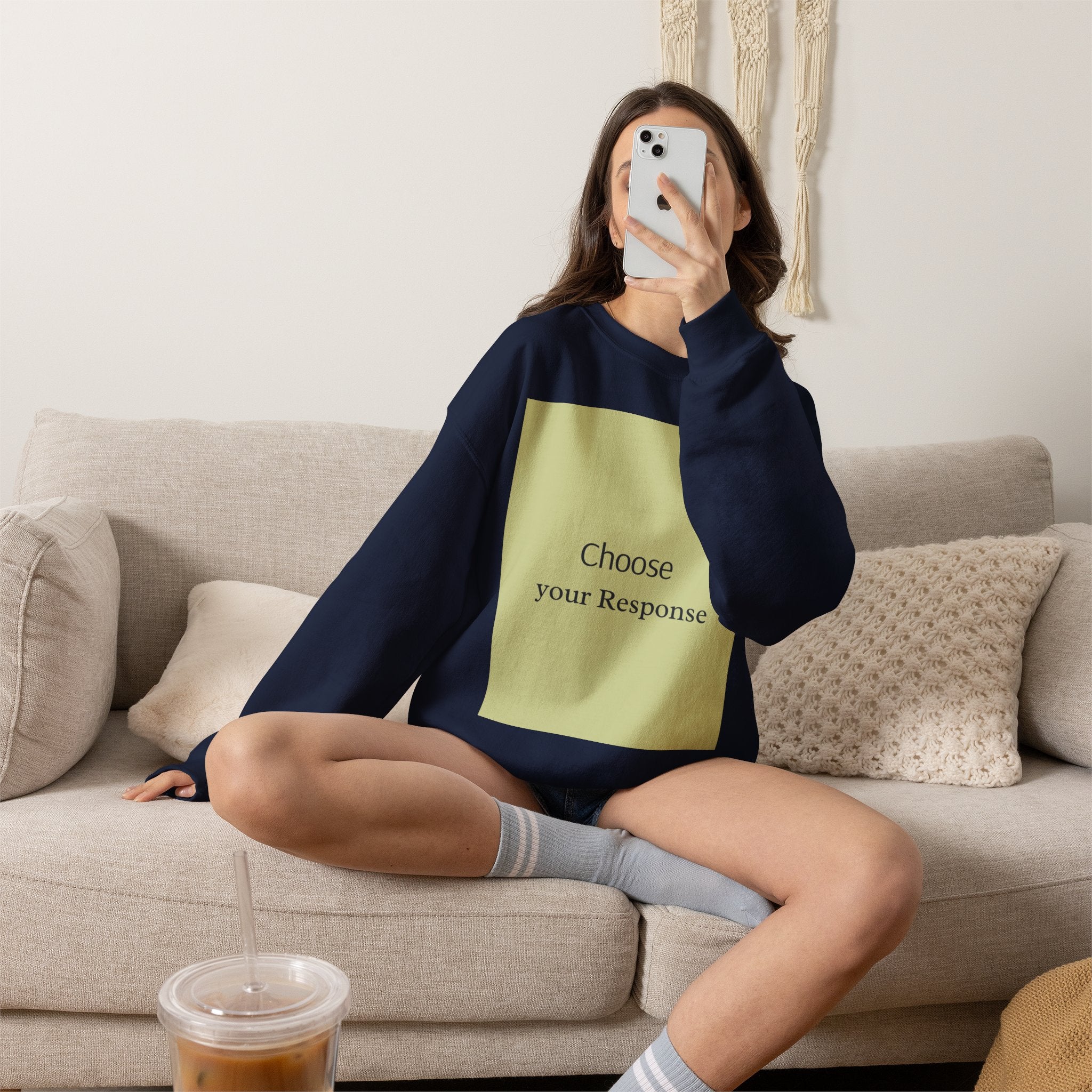 Crewneck Sweatshirt — 'Choose Your Response' Minimalist Motivational Pullover