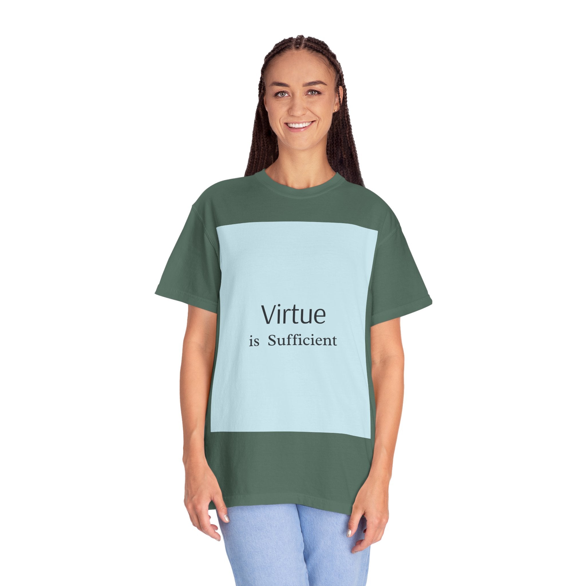 T-Shirt — "Virtue is Sufficient" Minimalist Inspirational Tee