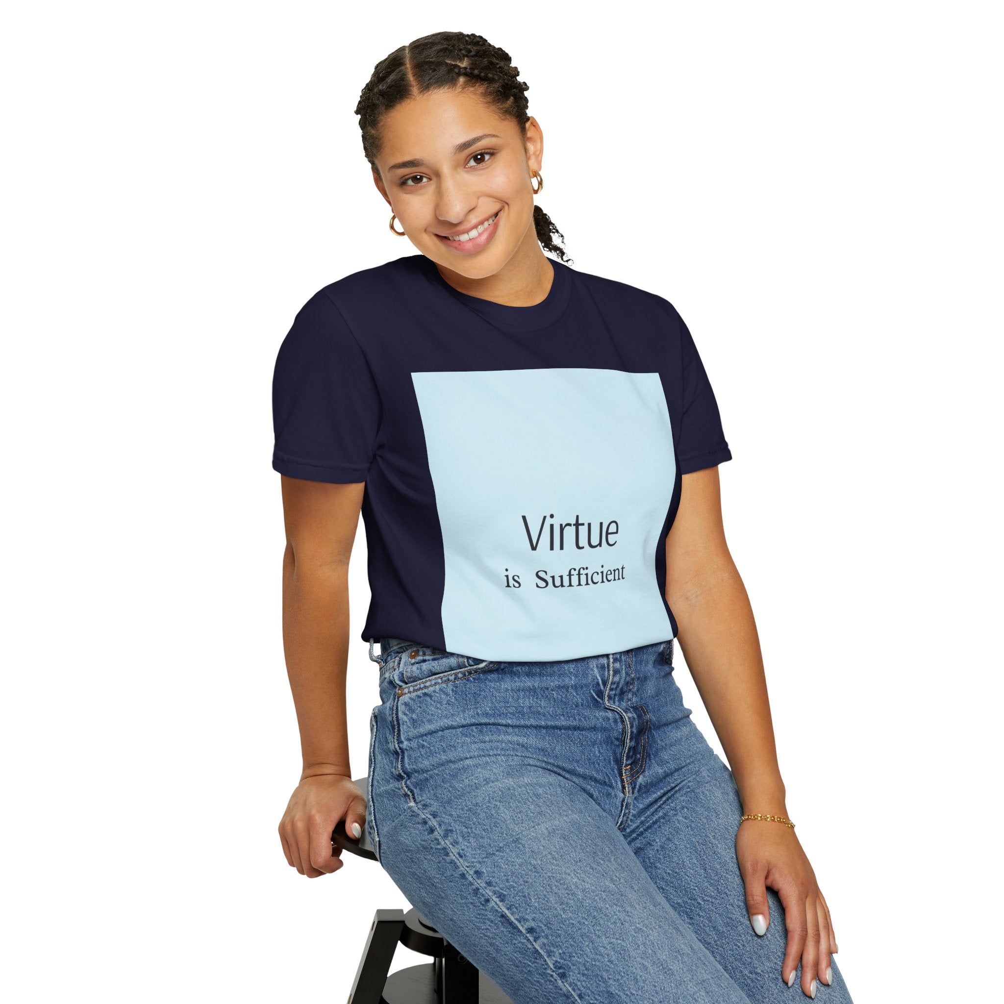 T-Shirt — "Virtue is Sufficient" Minimalist Inspirational Tee
