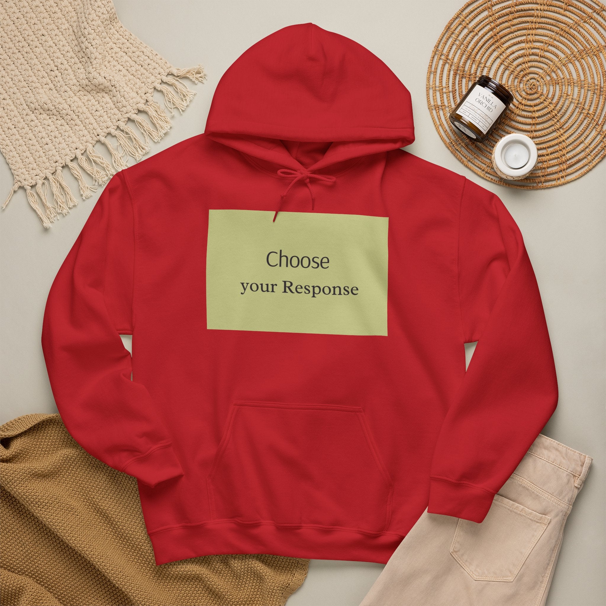 Hoodie — "Choose Your Response" Minimal Motivational Pullover