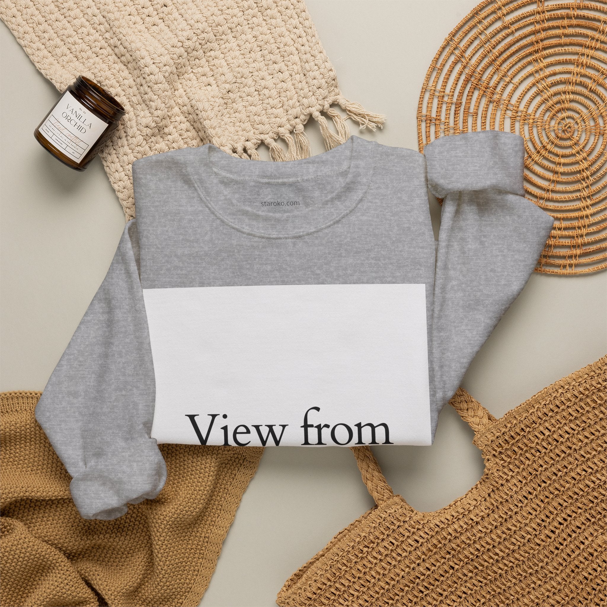 View From Above Crewneck Sweatshirt – Minimal Aesthetic Graphic Pullover