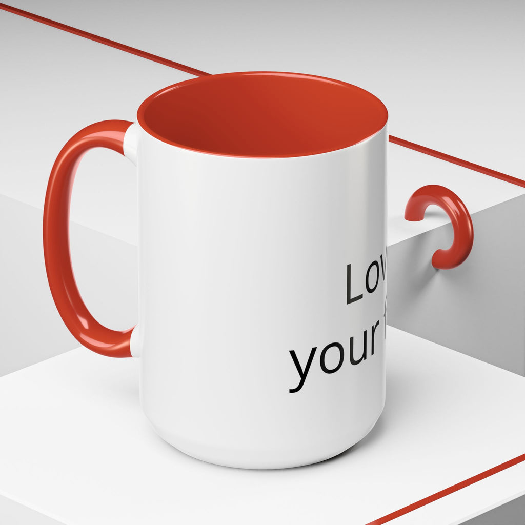 Accent Coffee Mug — "Love Your Fate" Inspirational Ceramic Mug (11/15 oz)