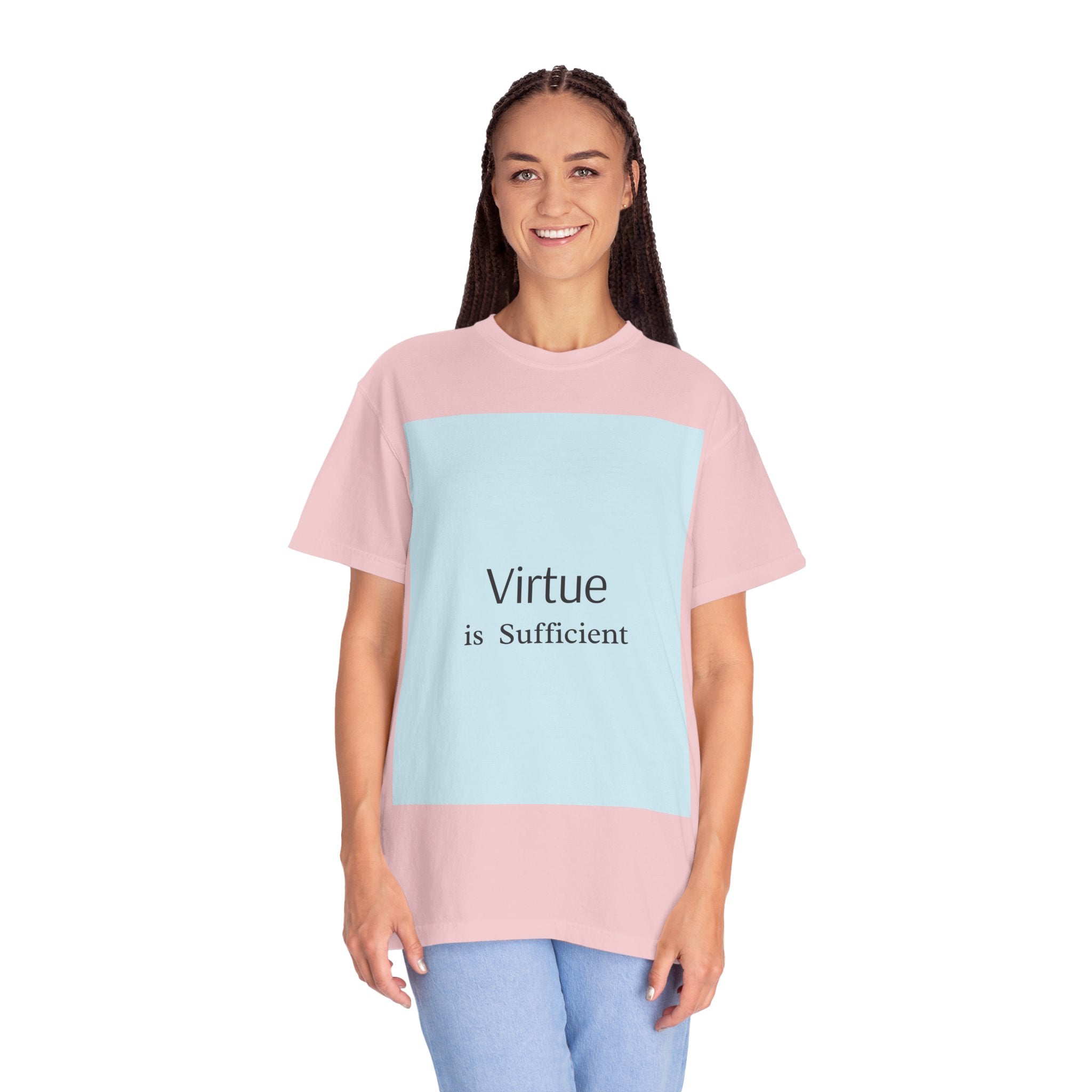 T-Shirt — "Virtue is Sufficient" Minimalist Inspirational Tee