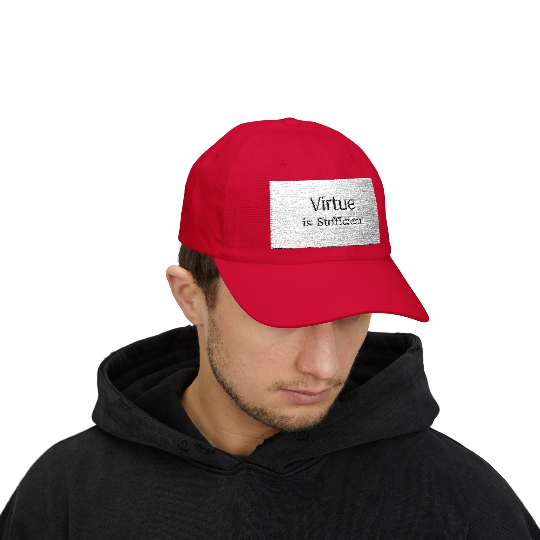 Dad Cap — "Virtue is Sufficient" Embroidered Classic Hat