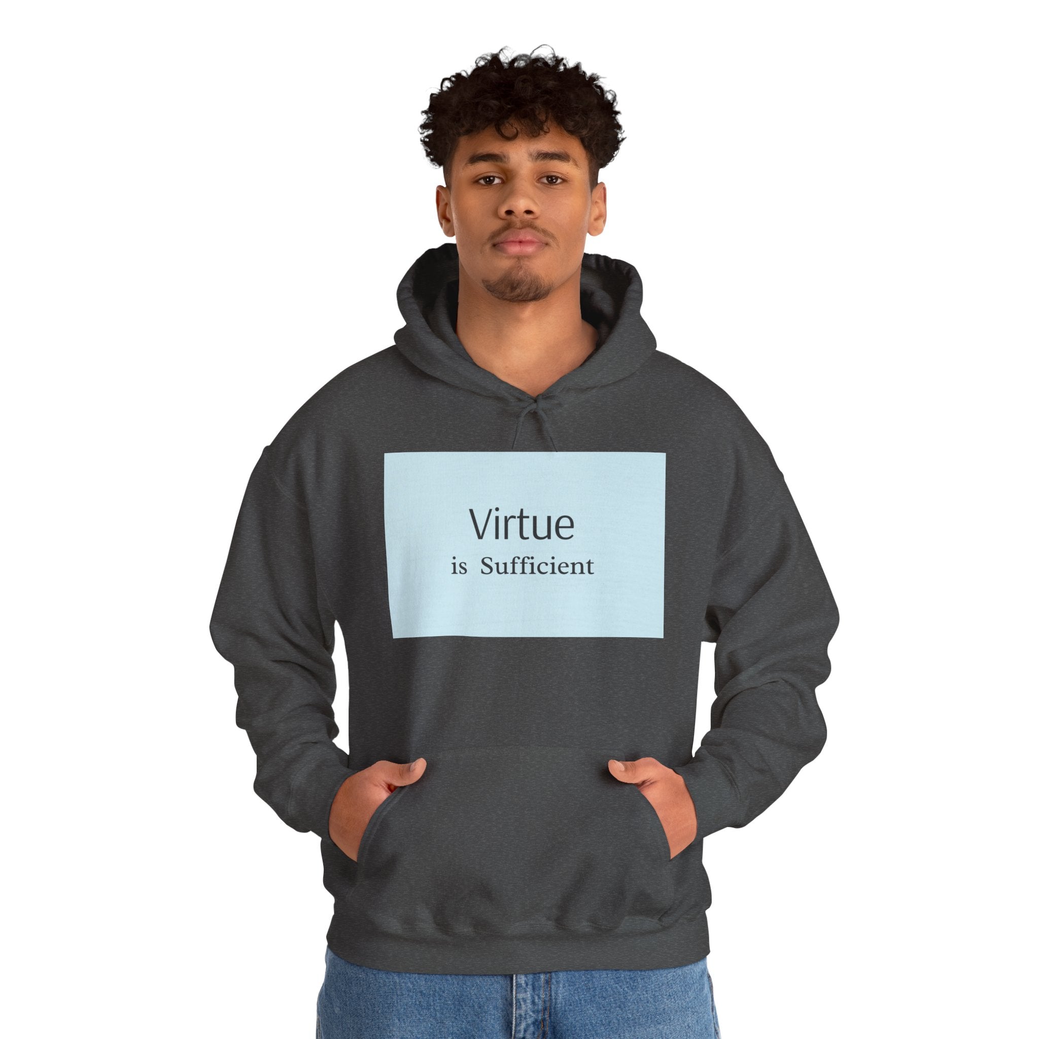 Virtue Is Sufficient Hoodie — Minimalist Inspirational Pullover