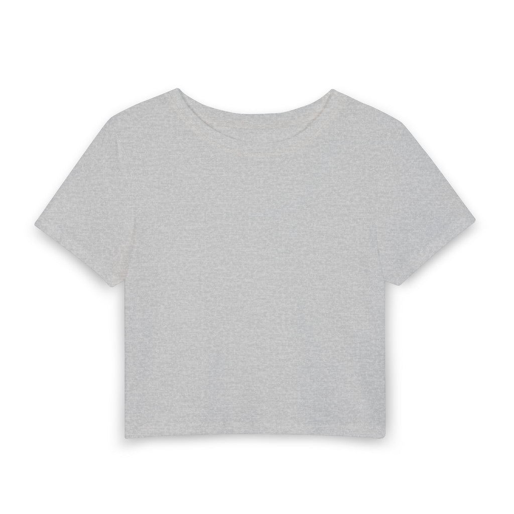 Minimalist 'Stay Calm' Women's Baby Tee — Cropped White Graphic Tee