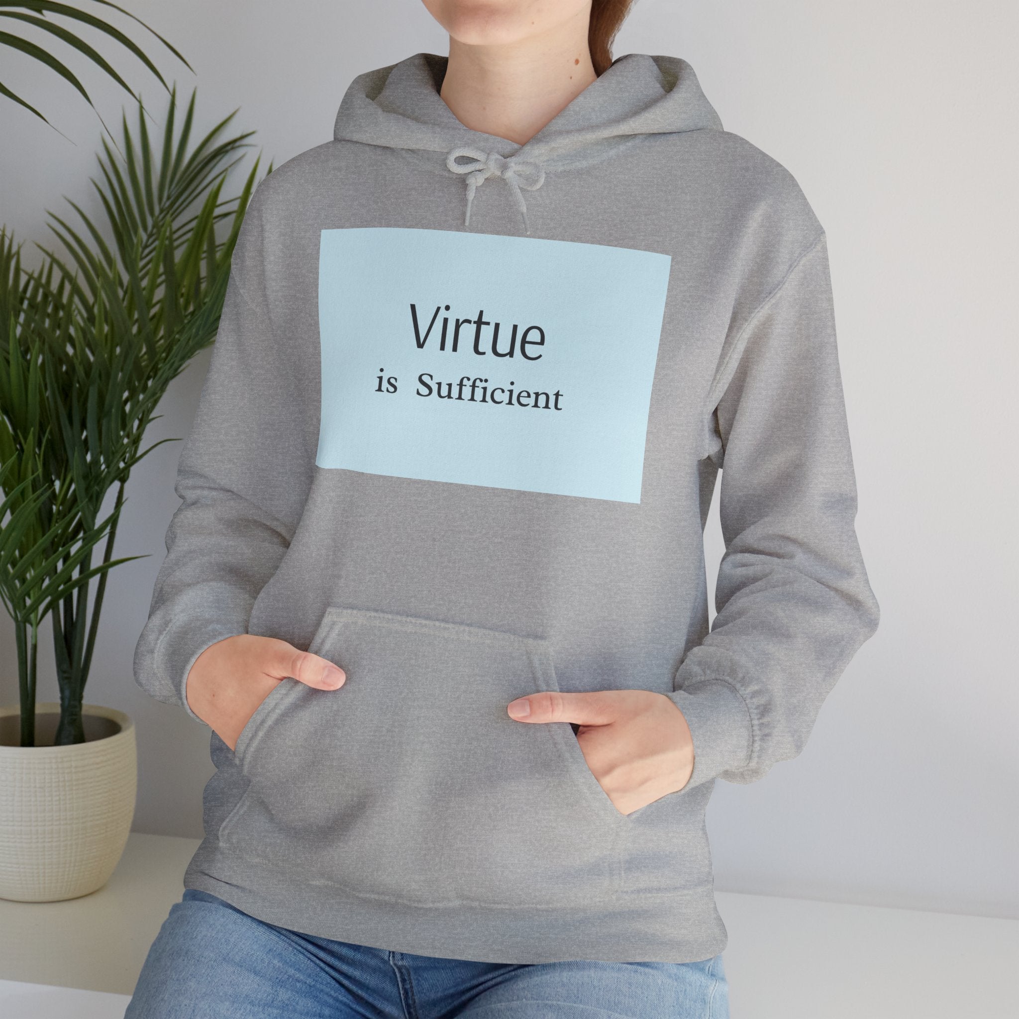 Virtue Is Sufficient Hoodie — Minimalist Inspirational Pullover