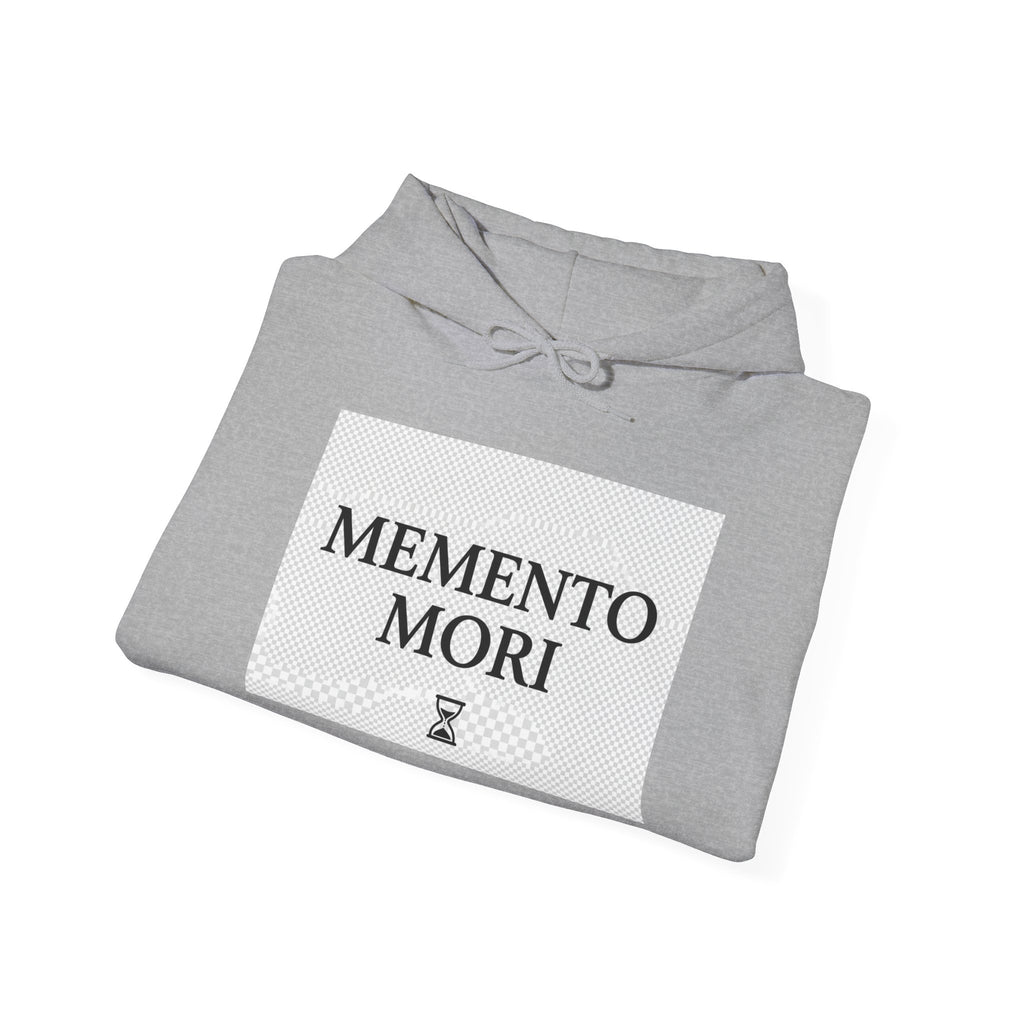 Memento Mori Hoodie — Minimal Hourglass Death-Reminder Pullover