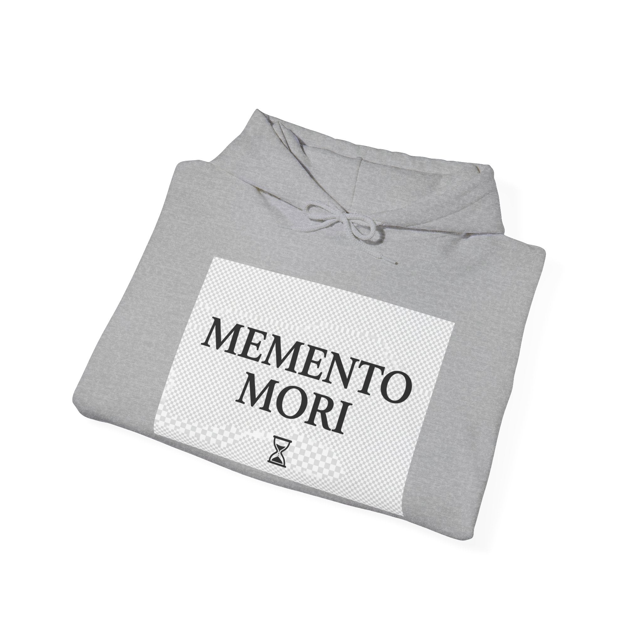 Memento Mori Hoodie — Minimal Hourglass Death-Reminder Pullover