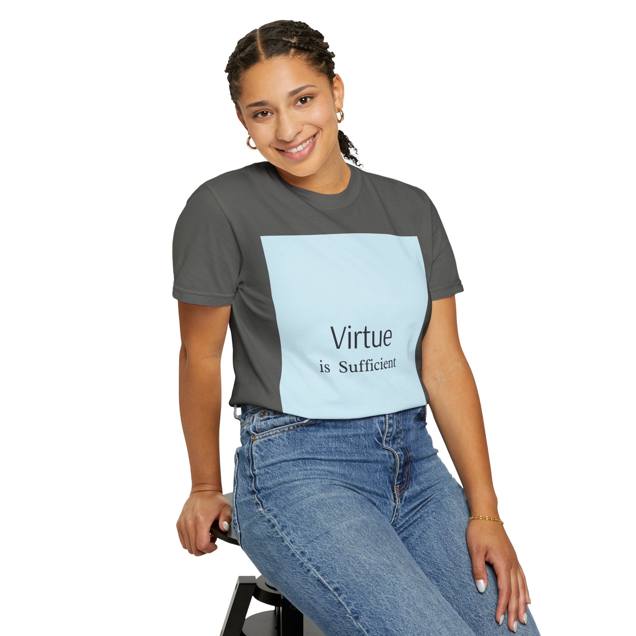 T-Shirt — "Virtue is Sufficient" Minimalist Inspirational Tee