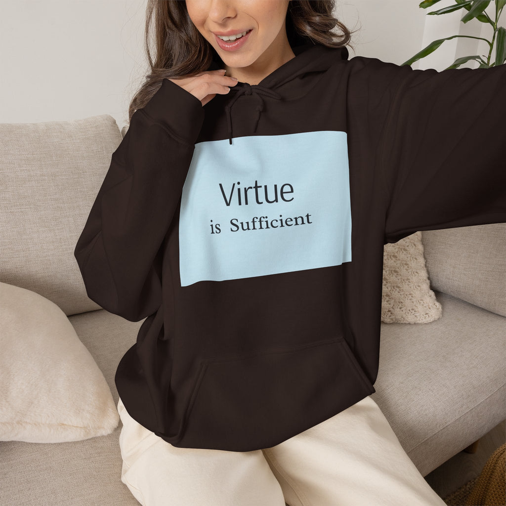 Virtue Is Sufficient Hoodie — Minimalist Inspirational Pullover