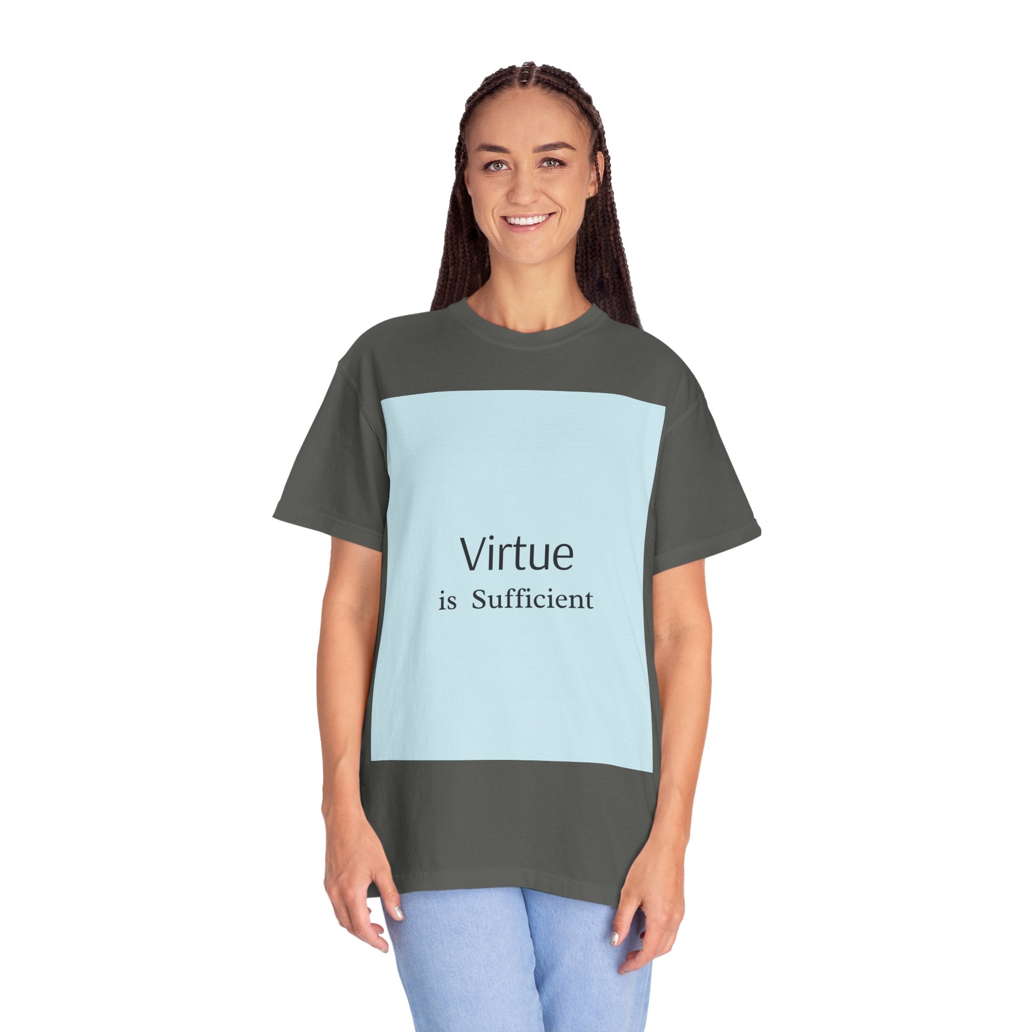 T-Shirt — "Virtue is Sufficient" Minimalist Inspirational Tee