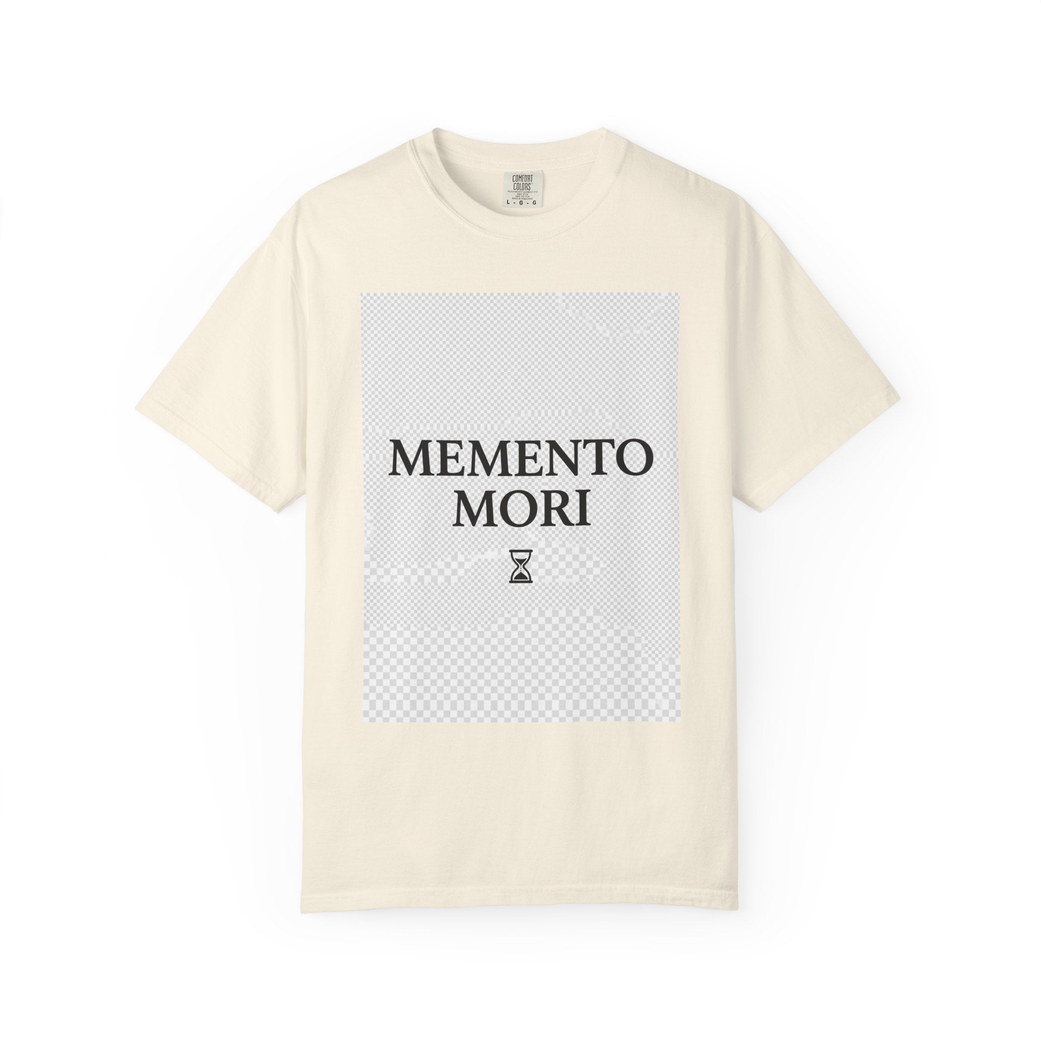 Memento Mori T-Shirt — Minimalist Hourglass Graphic Tee