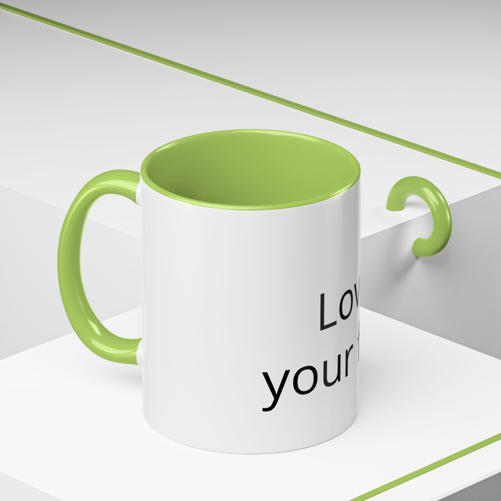 Accent Coffee Mug — "Love Your Fate" Inspirational Ceramic Mug (11/15 oz)