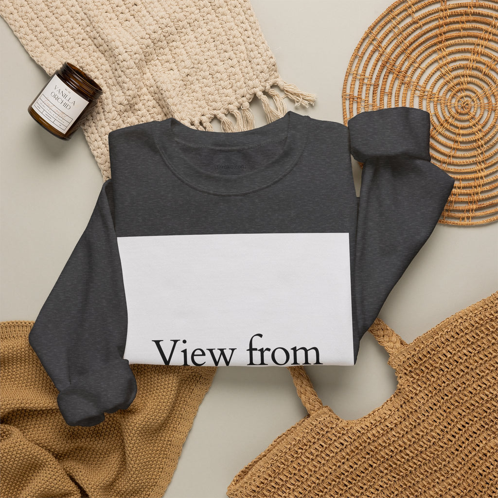 View From Above Crewneck Sweatshirt – Minimal Aesthetic Graphic Pullover