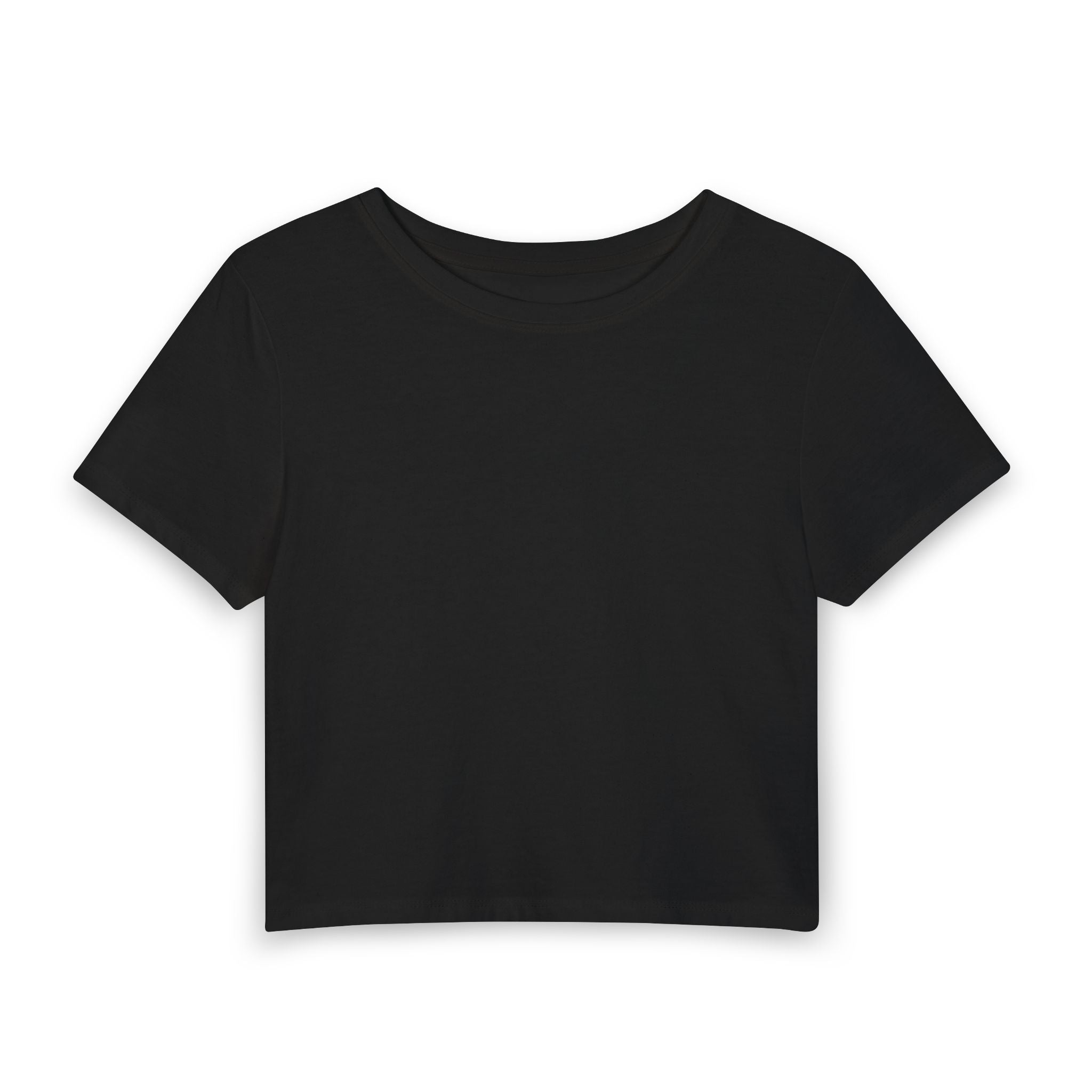 Minimalist 'Stay Calm' Women's Baby Tee — Cropped White Graphic Tee