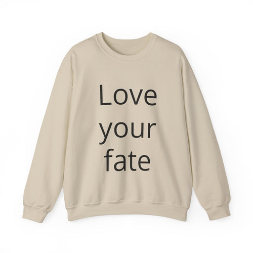 Crewneck Sweatshirt “Love Your Fate” – Minimal Inspirational Pullover