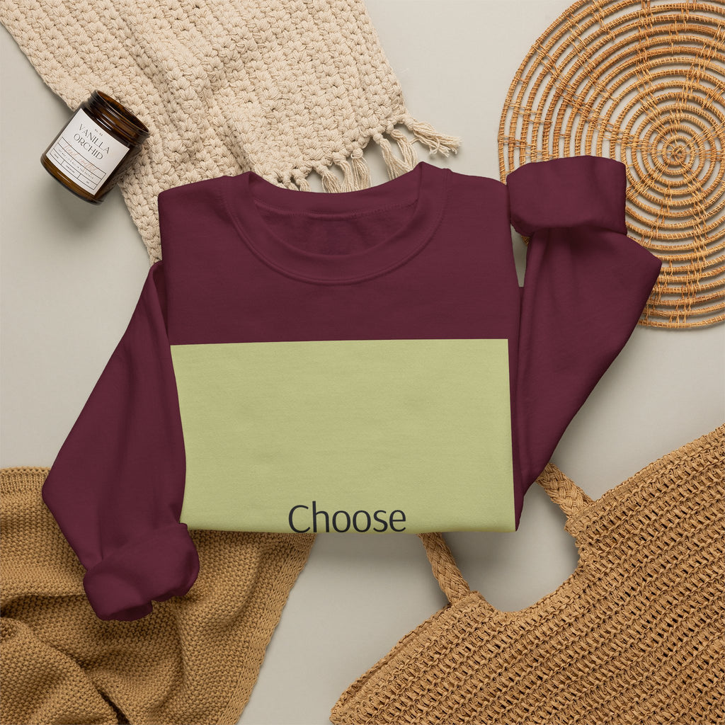 Crewneck Sweatshirt — 'Choose Your Response' Minimalist Motivational Pullover