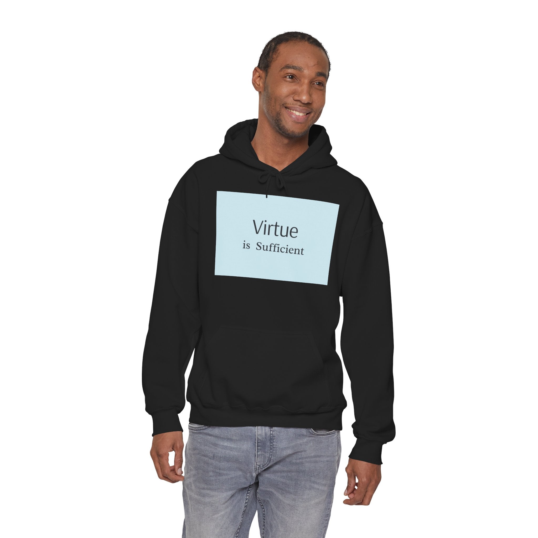 Virtue Is Sufficient Hoodie — Minimalist Inspirational Pullover