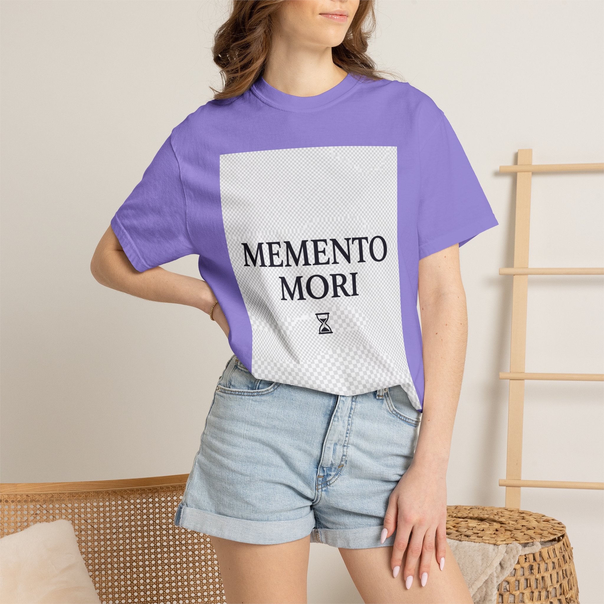 Memento Mori T-Shirt — Minimalist Hourglass Graphic Tee