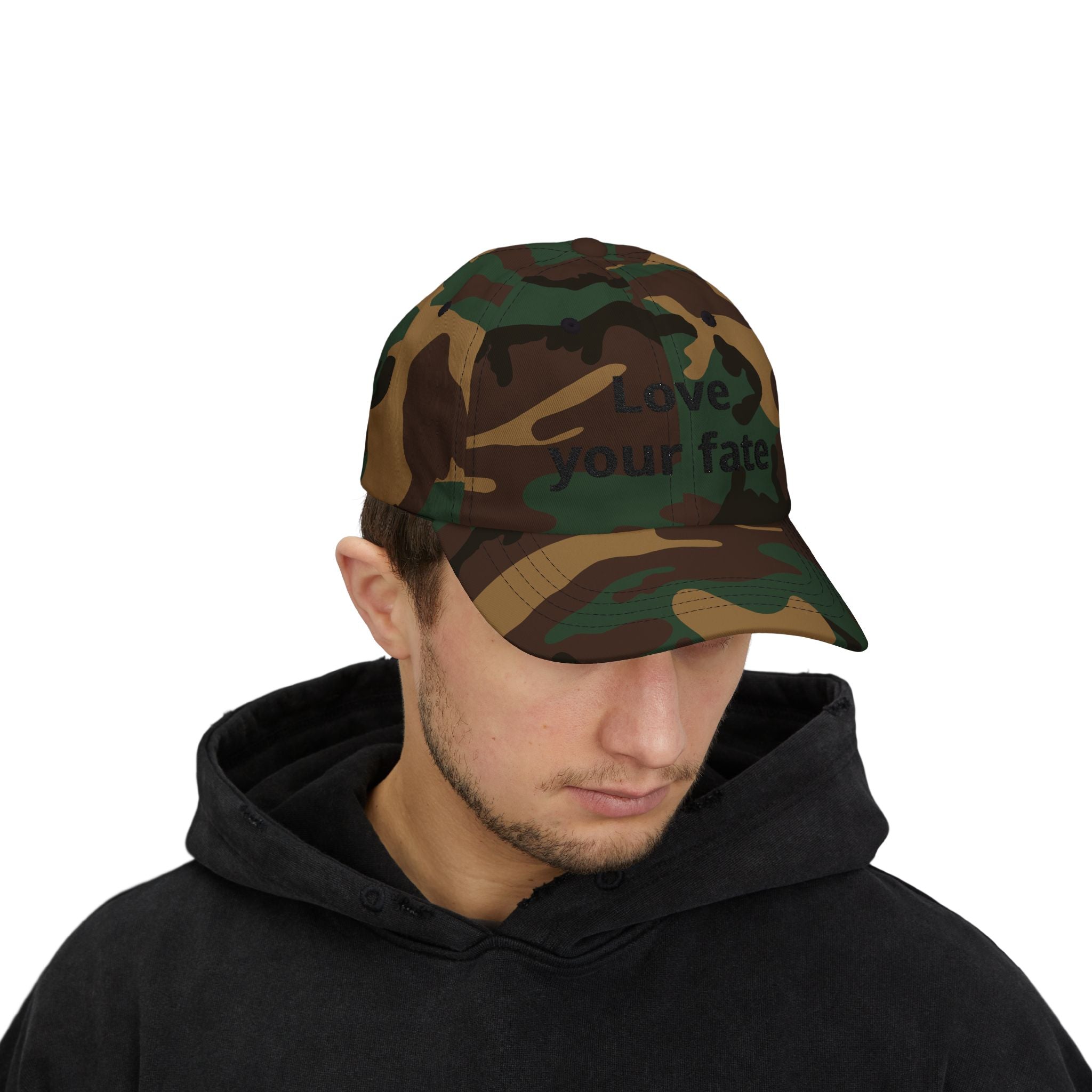 Love Your Fate Dad Cap – Minimal Embroidered White Baseball Hat