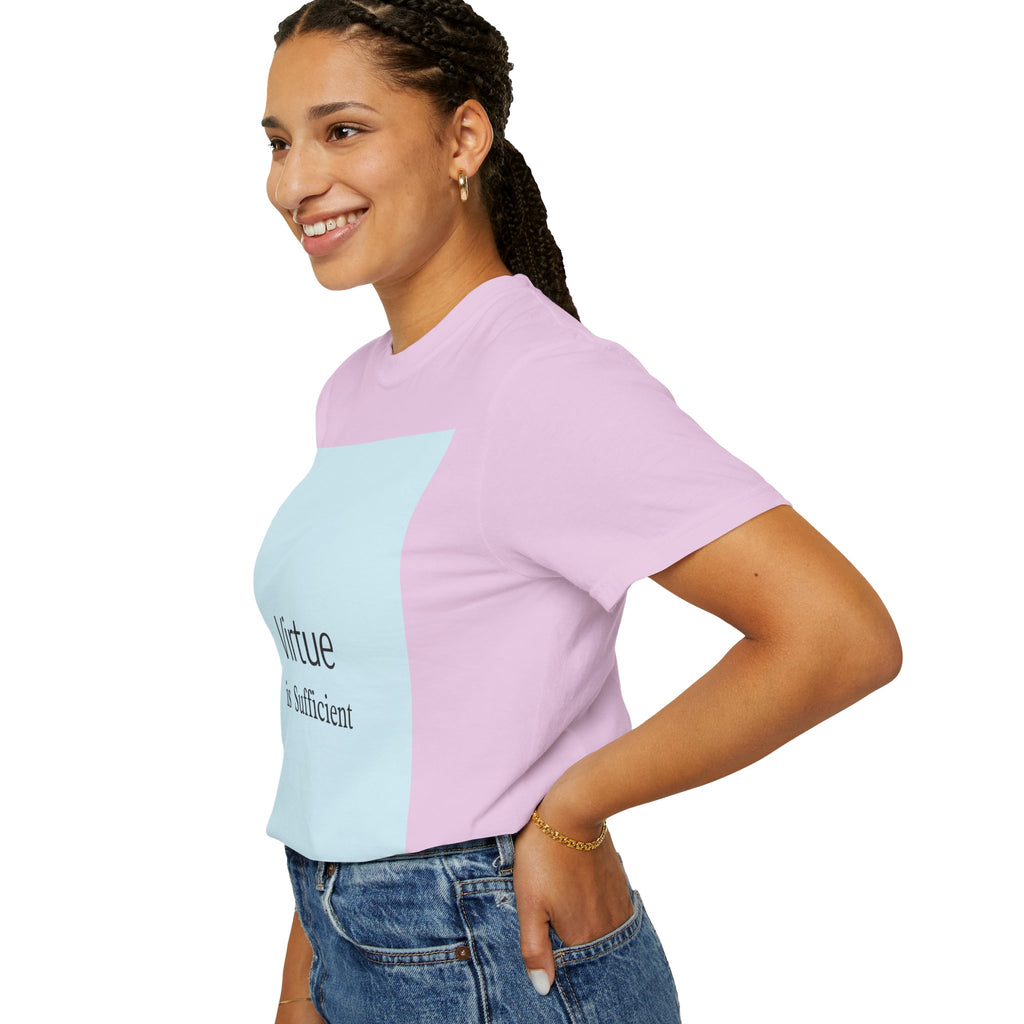 T-Shirt — "Virtue is Sufficient" Minimalist Inspirational Tee