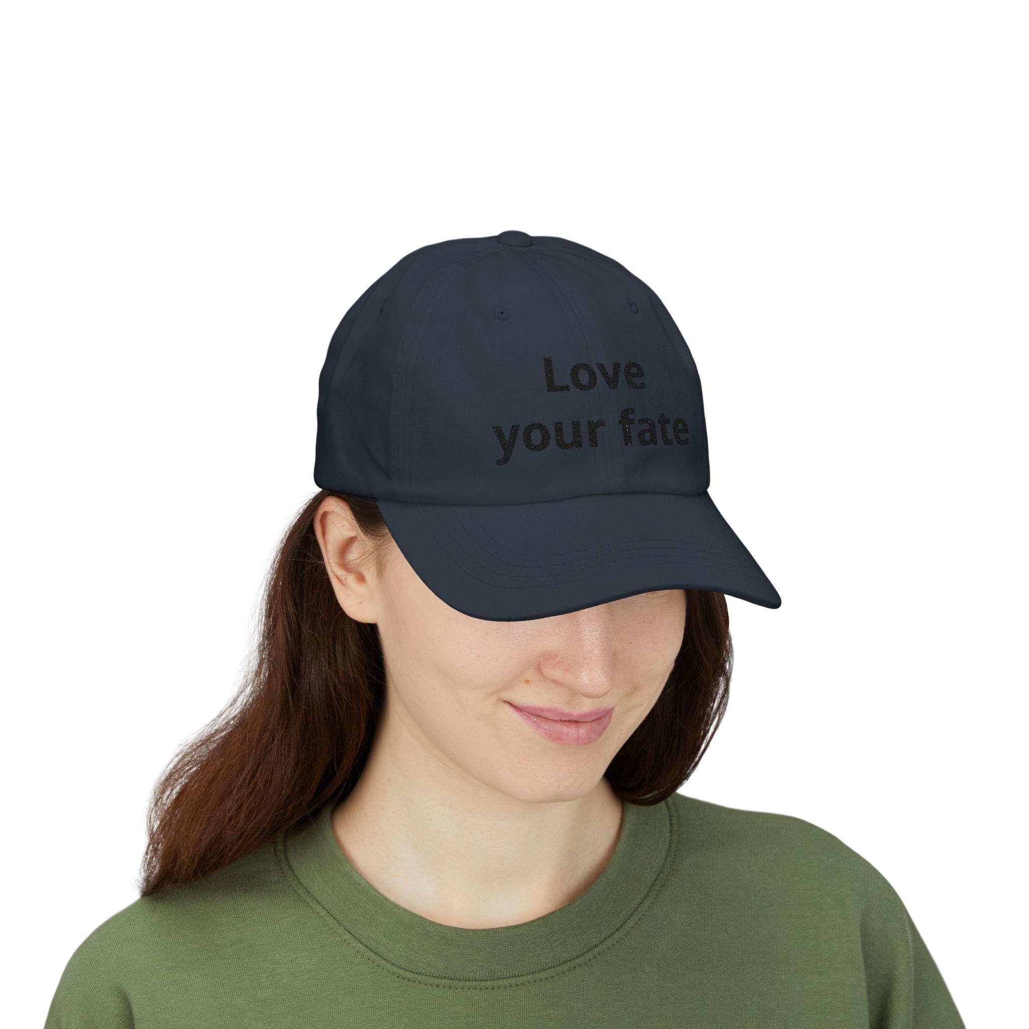Love Your Fate Dad Cap – Minimal Embroidered White Baseball Hat